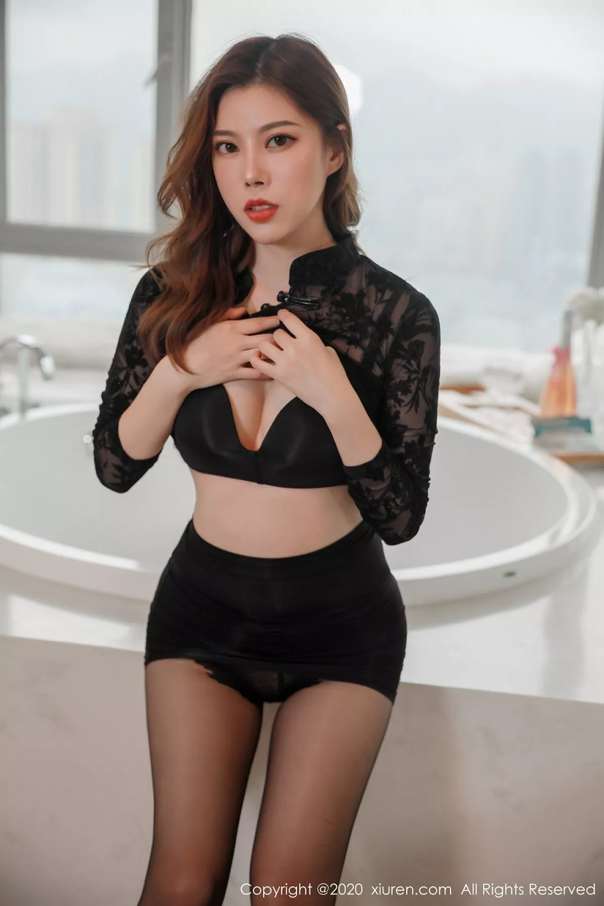 秀人集.com_[XiuRen秀人网]No.2387_嫩模白茹雪Abby私房无内黑丝裤袜半脱露翘臀屁沟极致诱惑写真46P