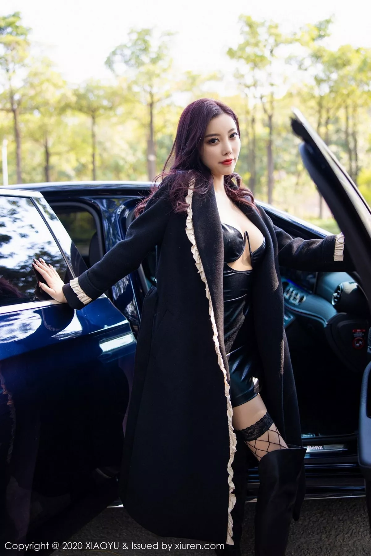 秀人集.com_[XiaoYu画语界]Vol.338_女神杨晨晨sugar性感车拍主题飒爽皮衣配黑丝渔网诱惑写真89P