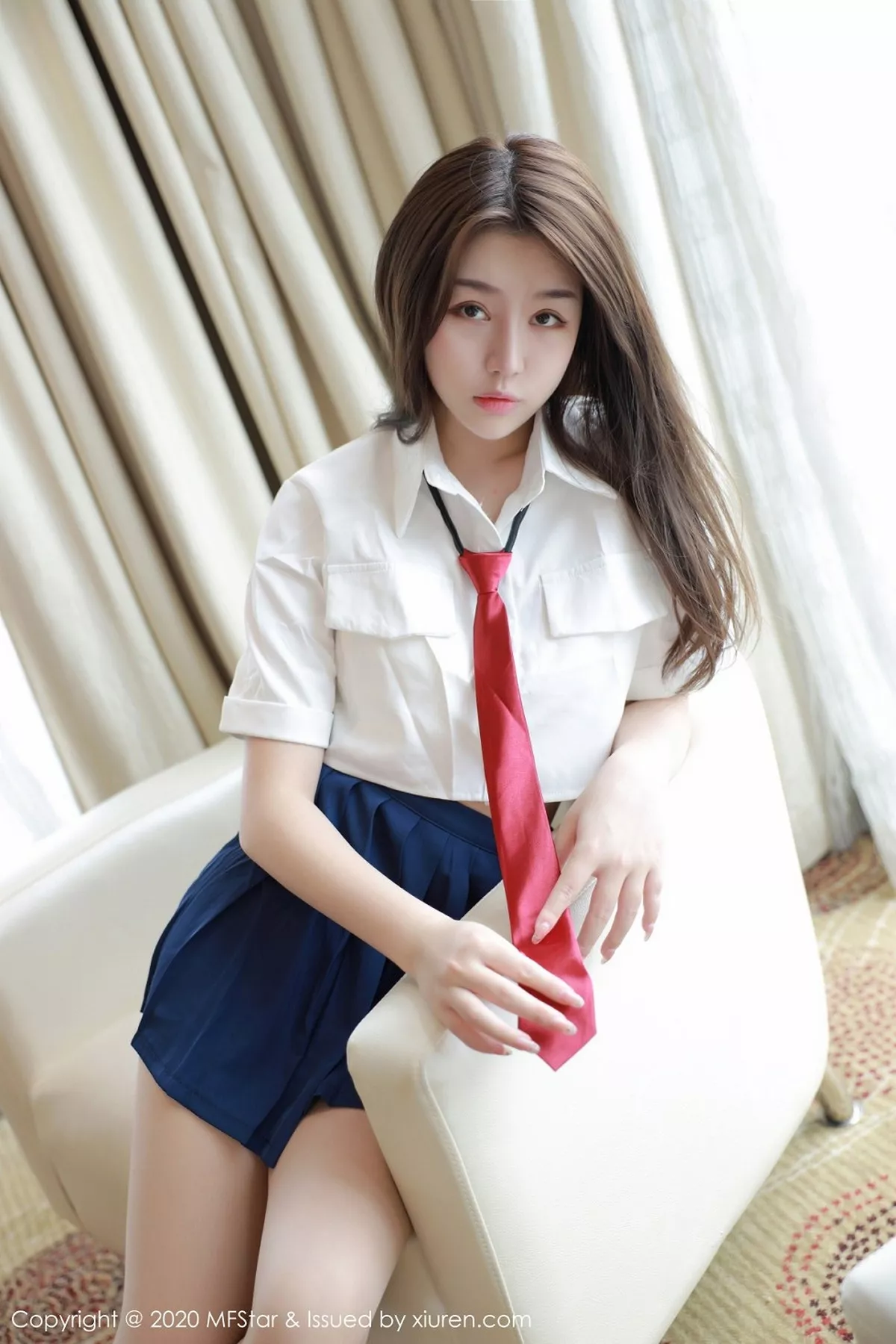 秀人集.com_[MFStar模范学院]Vol.362_嫩模梦梵私房性感JK制服露蕾丝内裤秀翘臀诱惑写真53P