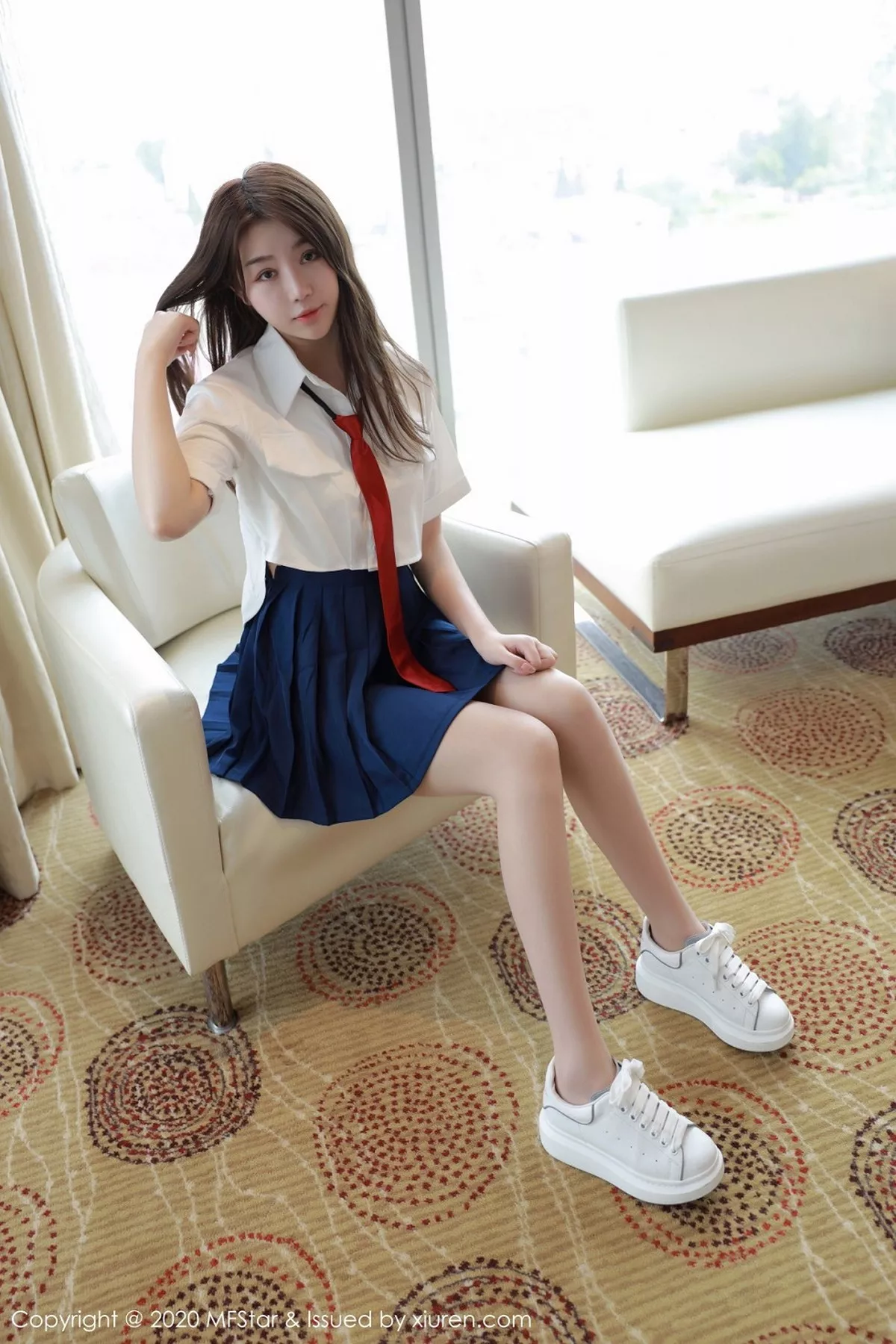 秀人集.com_[MFStar模范学院]Vol.362_嫩模梦梵私房性感JK制服露蕾丝内裤秀翘臀诱惑写真53P