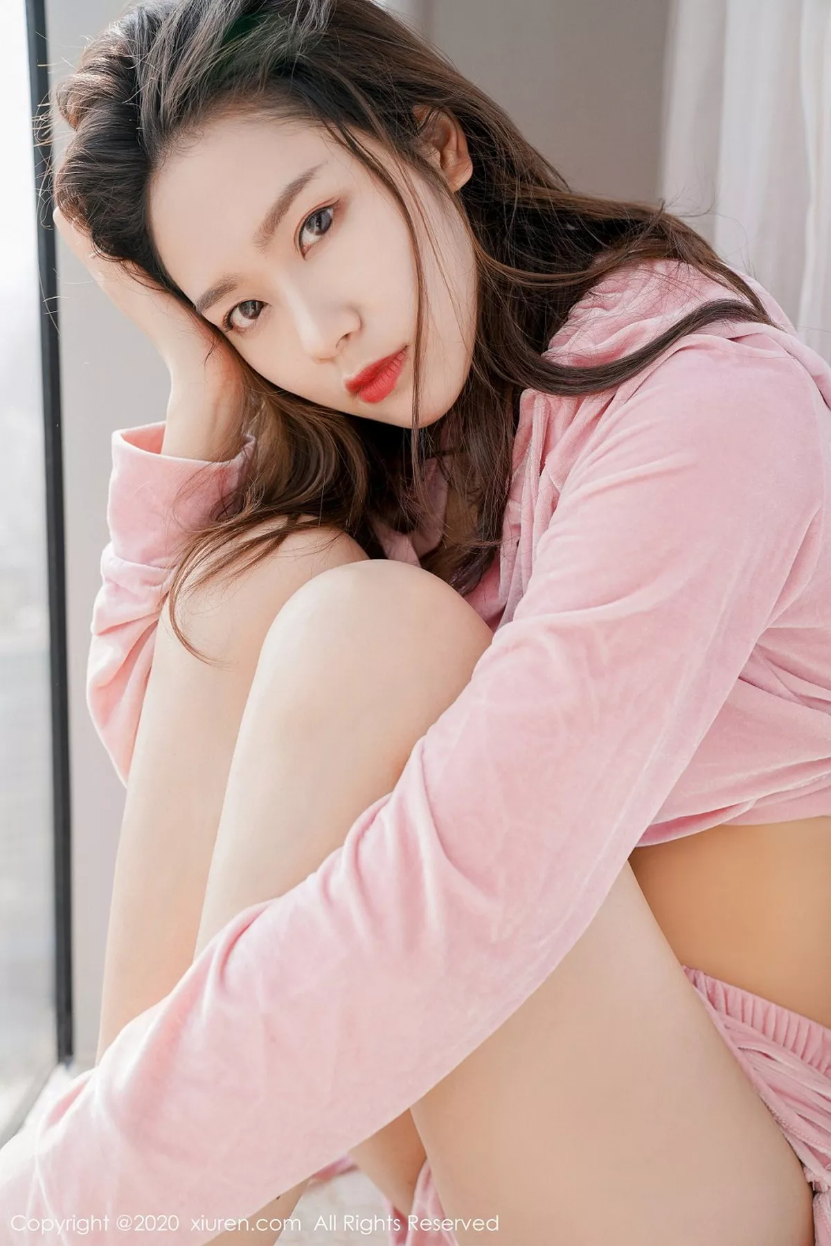 秀人集.com_[XiuRen秀人网]No.2456_嫩模方子萱性感粉色运动内衣半脱露白色蕾丝内裤撩人诱惑写真59P