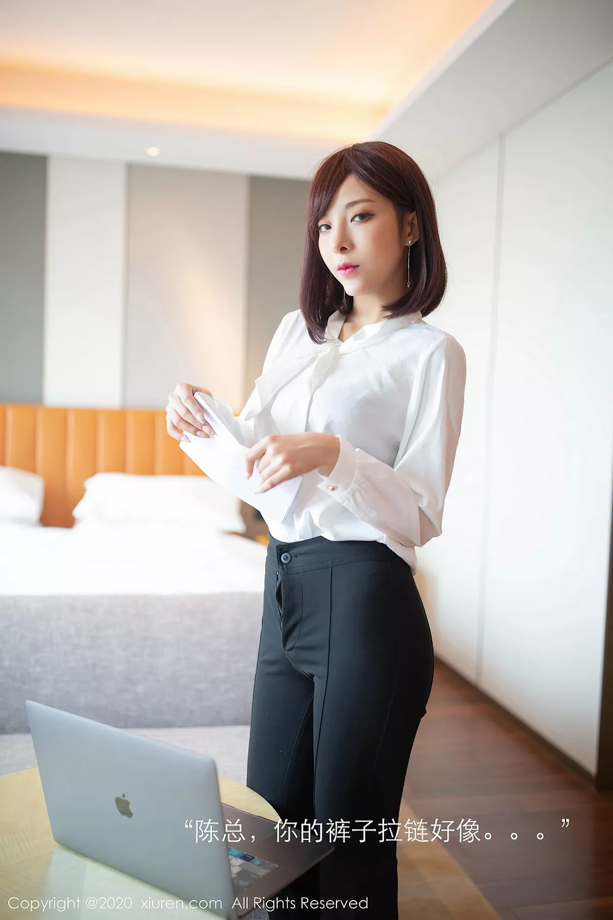 秀人集.com_[XiuRen秀人网]No.2534_嫩模陈小喵员工特别福利主题性感内衣配无内黑丝裤袜诱惑写真47P