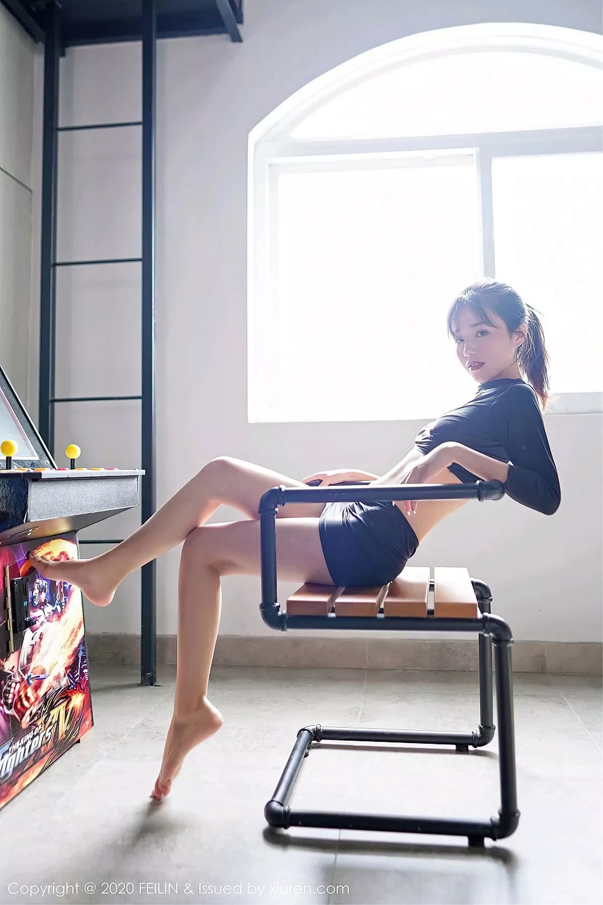 秀人集.com_[FeiLin嗲囡囡]VOL.339_嫩模仓井优香私房俏皮猫耳装+性感黑色内衣极致魅惑写真43P