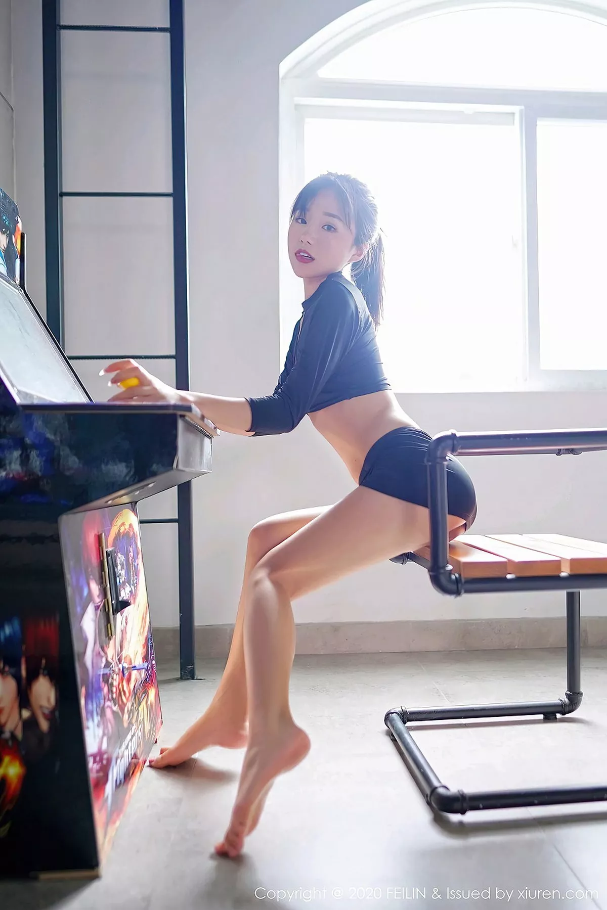 秀人集.com_[FeiLin嗲囡囡]VOL.339_嫩模仓井优香私房俏皮猫耳装+性感黑色内衣极致魅惑写真43P