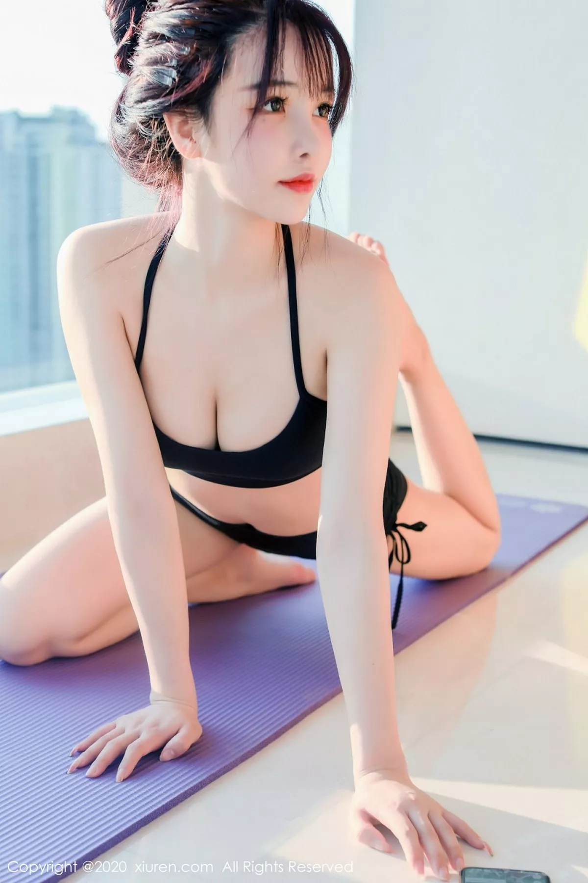 秀人集.com_[XiuRen秀人网]No.2696_嫩模南初妹妹黑色运动内衣主题私房瑜伽姿势秀完美身材诱惑写真40P