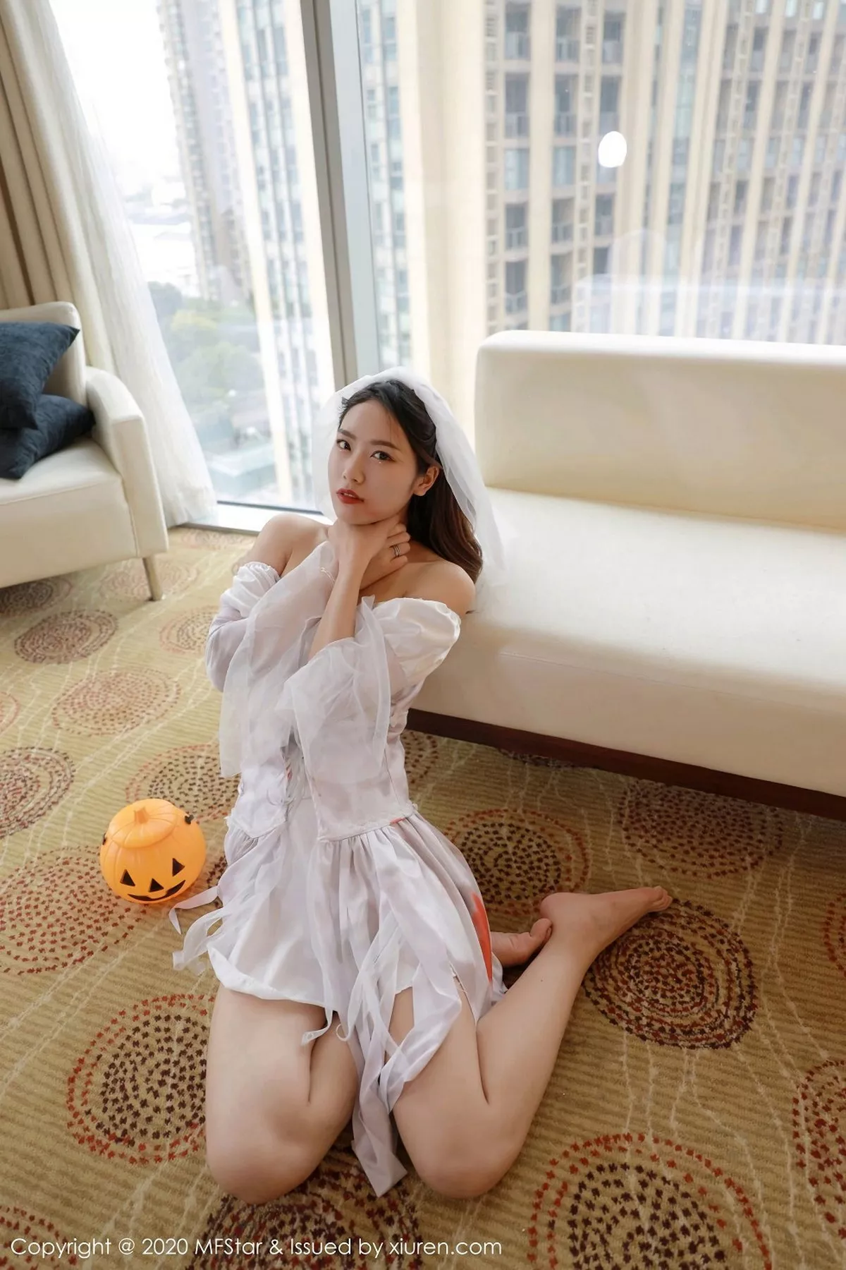 秀人集.com_[MFStar模范学院]Vol.408_嫩模方子萱万圣节鬼新娘主题撩裙露蕾丝内裤诱惑写真61P