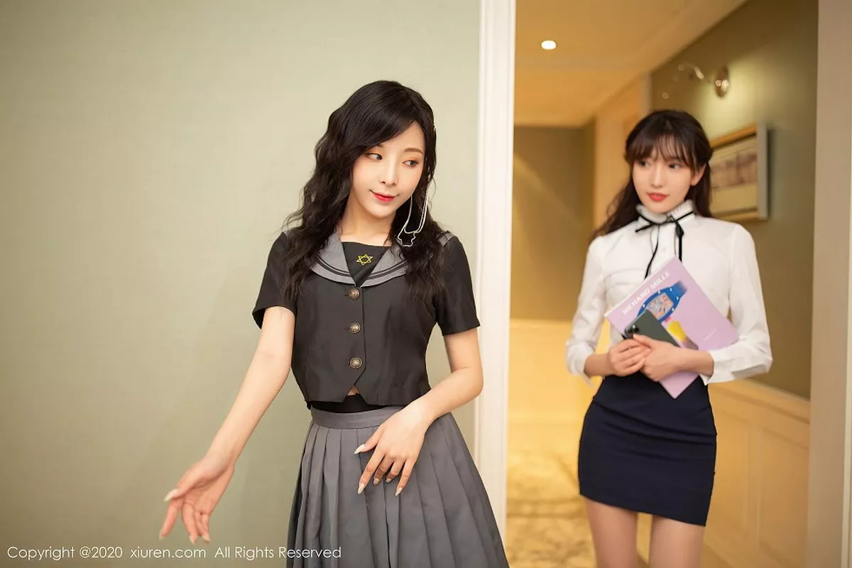 秀人集.com_[XiuRen秀人网]No.2626_模特合集师生剧情主题前传陈小喵＆陆萱萱性感姐妹花调情诱惑写真70P