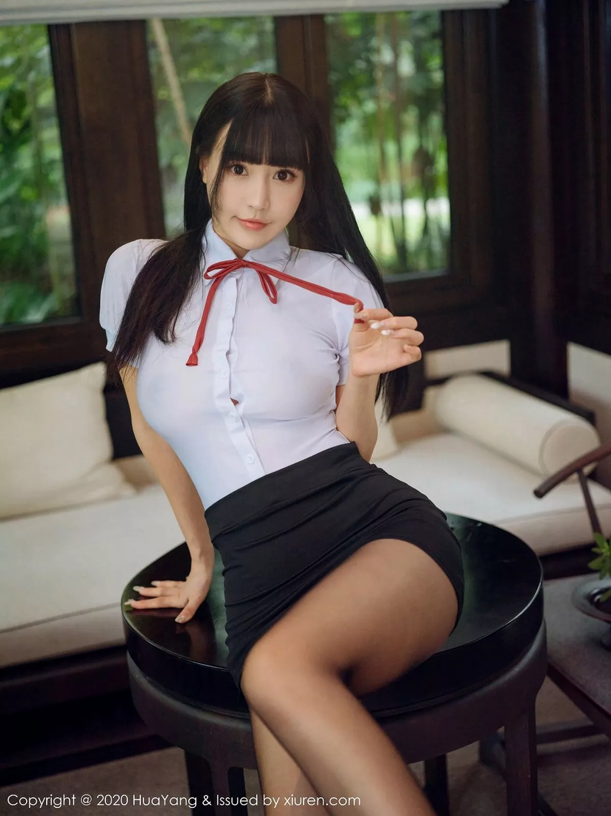 秀人集.com_[HuaYang花漾]Vol.318_女神朱可儿Flower西双版纳旅拍性感白衬衣配黑丝裤袜诱惑写真58P