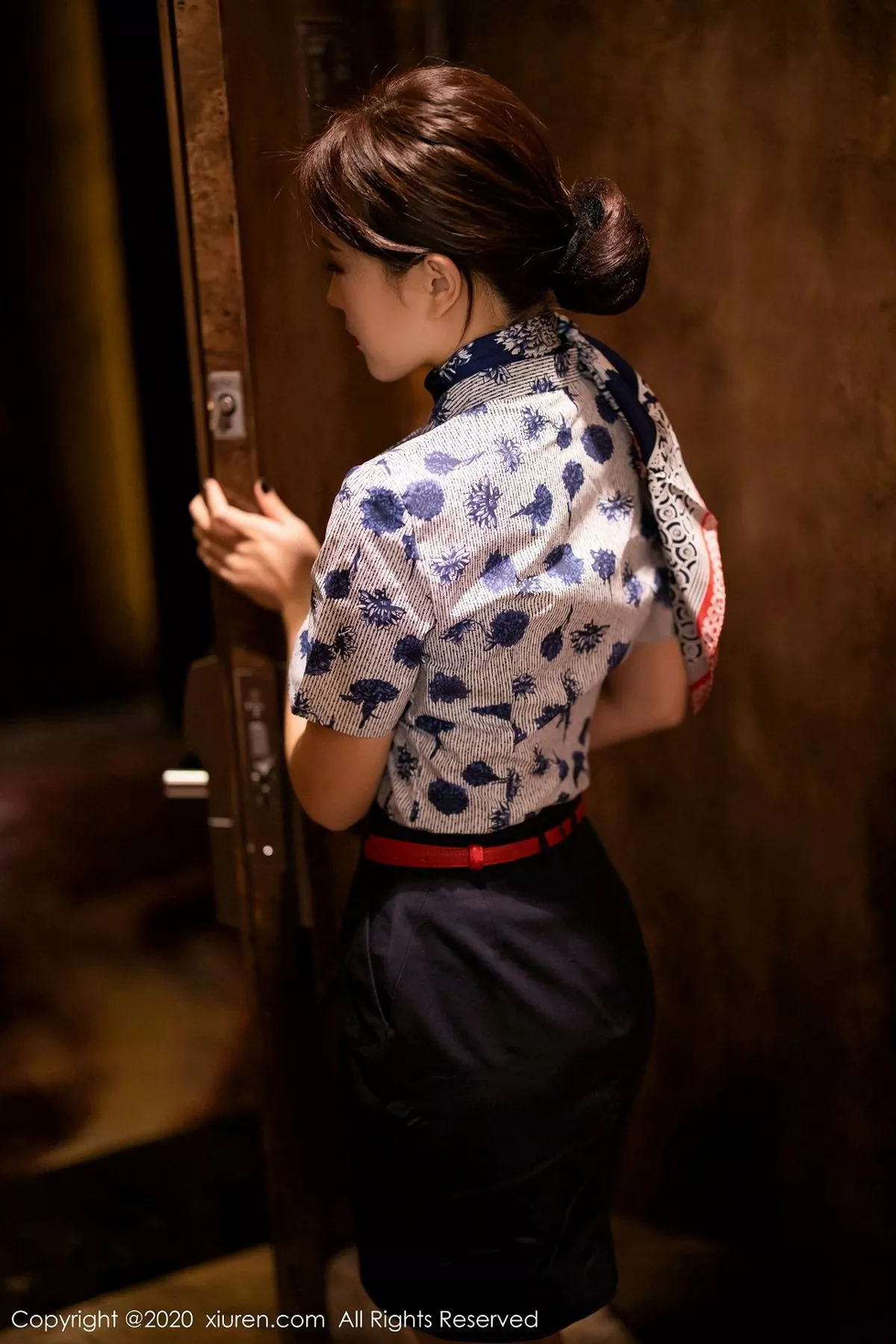 秀人集.com_[XiaoYu画语界]Vol.407_嫩模杨紫嫣Cynthia空乘制服主题性感内衣配黑丝裤袜诱惑写真82P