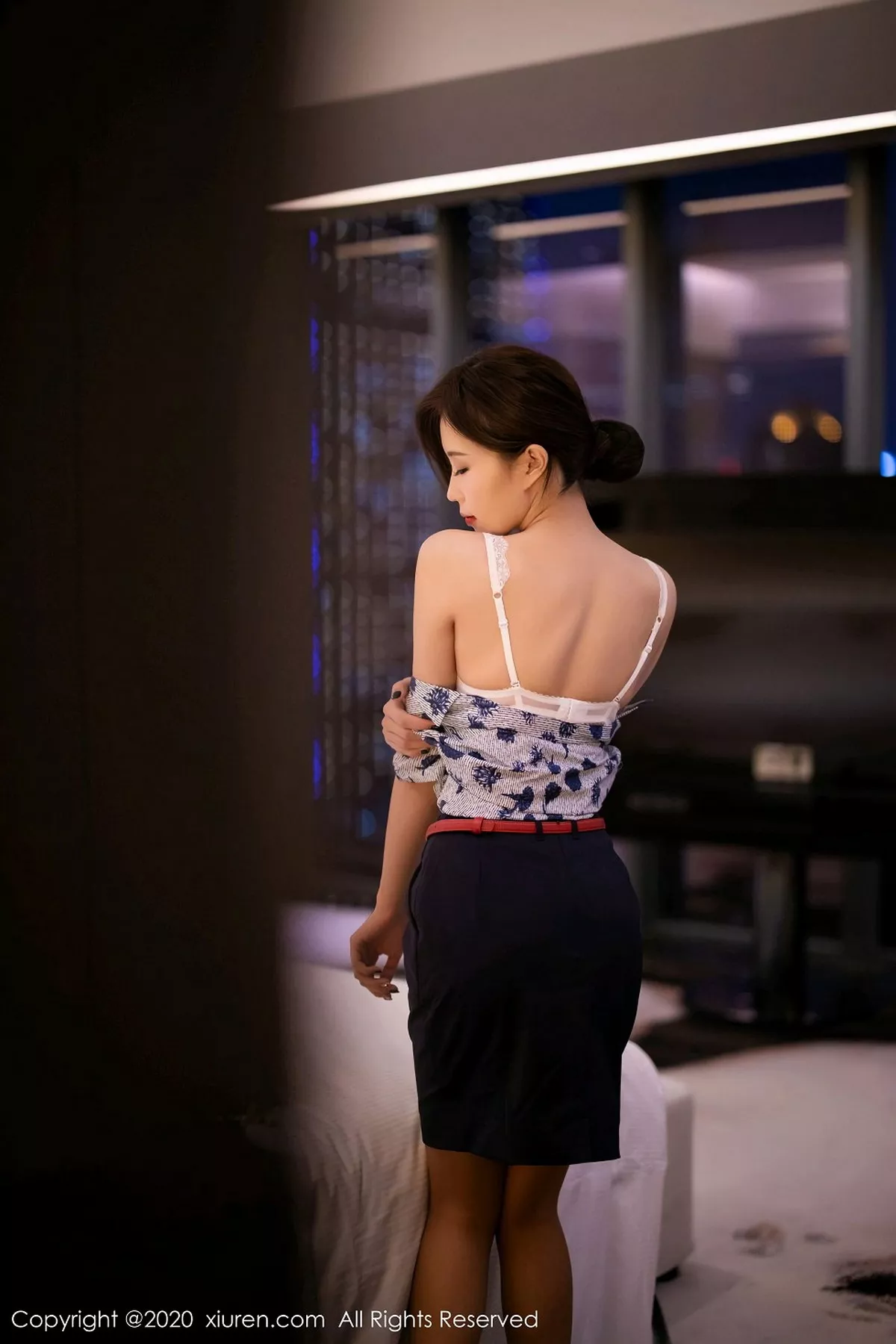 秀人集.com_[XiaoYu画语界]Vol.407_嫩模杨紫嫣Cynthia空乘制服主题性感内衣配黑丝裤袜诱惑写真82P