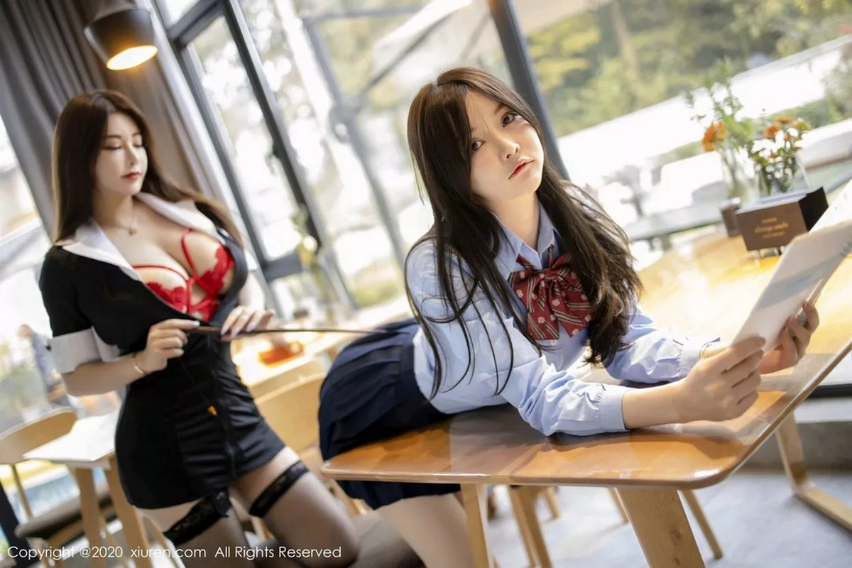 秀人集.com_[XiuRen秀人网]No.2942_女神糯美子＆软软子师生情主题私房半脱露傲人豪乳撩人诱惑写真42P