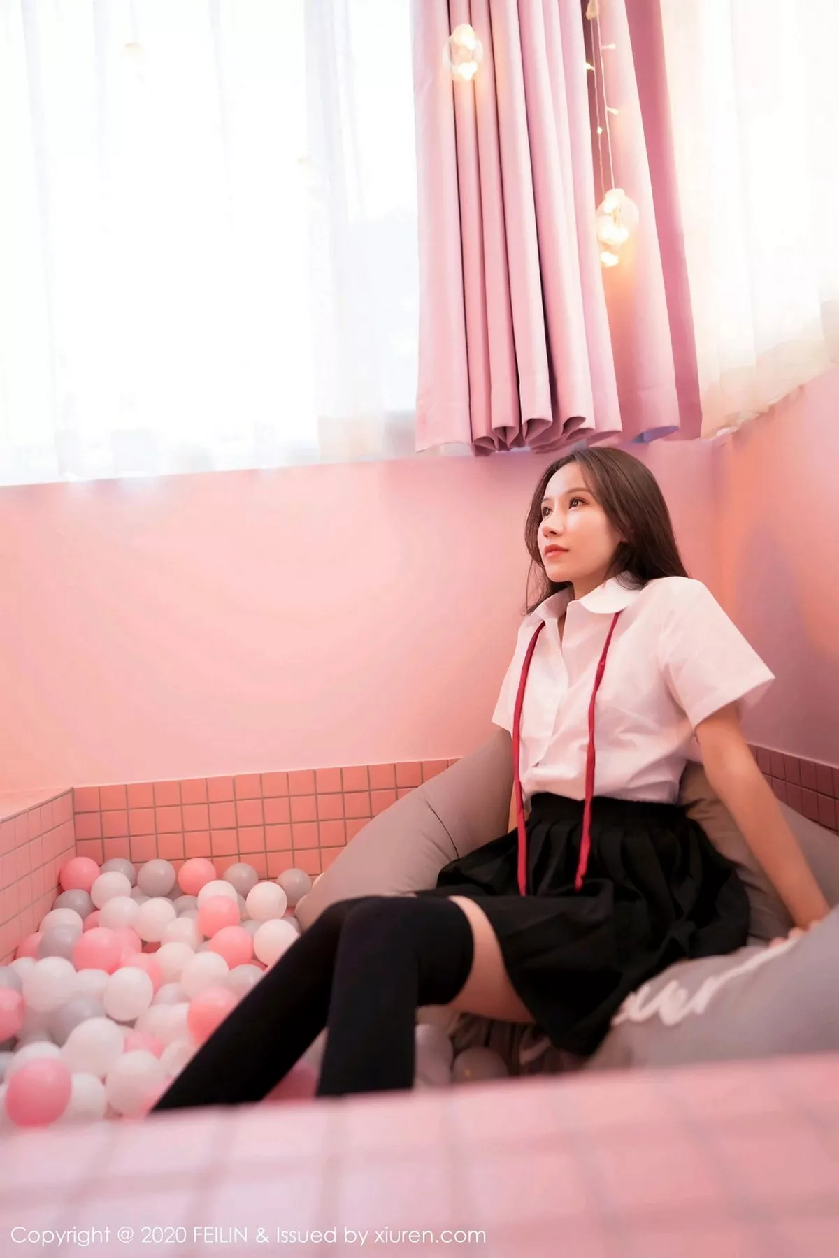 秀人集.com_[FeiLin嗲囡囡]VOL.361_嫩模苻苓私房波波池性感JK制服半脱露火辣身材诱惑写真59P