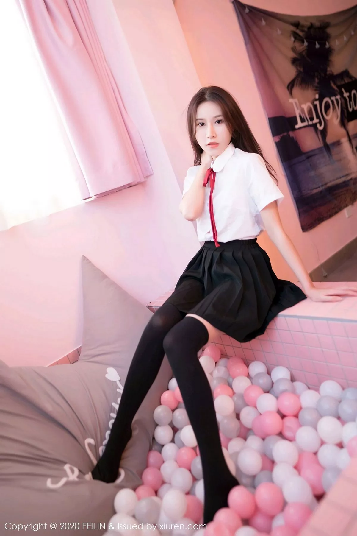 秀人集.com_[FeiLin嗲囡囡]VOL.361_嫩模苻苓私房波波池性感JK制服半脱露火辣身材诱惑写真59P