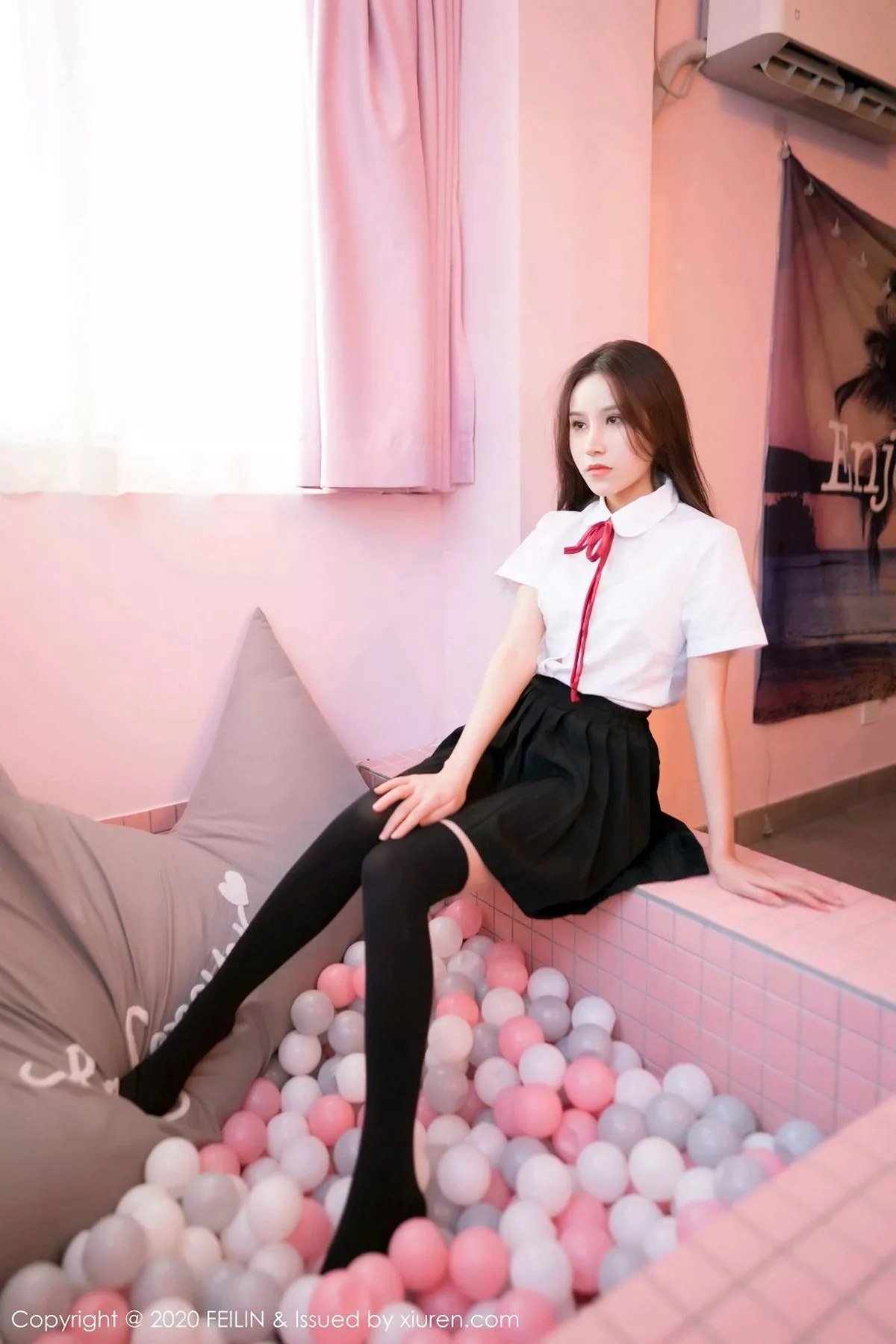 秀人集.com_[FeiLin嗲囡囡]VOL.361_嫩模苻苓私房波波池性感JK制服半脱露火辣身材诱惑写真59P