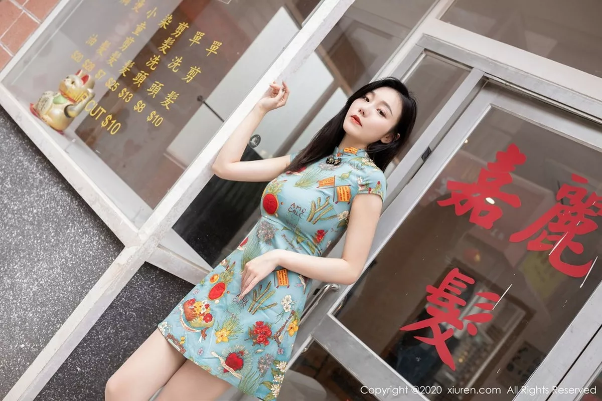 秀人集.com_[XiuRen秀人网]No.2963_嫩模安然Maleah新年发型屋主题怀旧港风旗袍半露豪乳诱惑写真65P