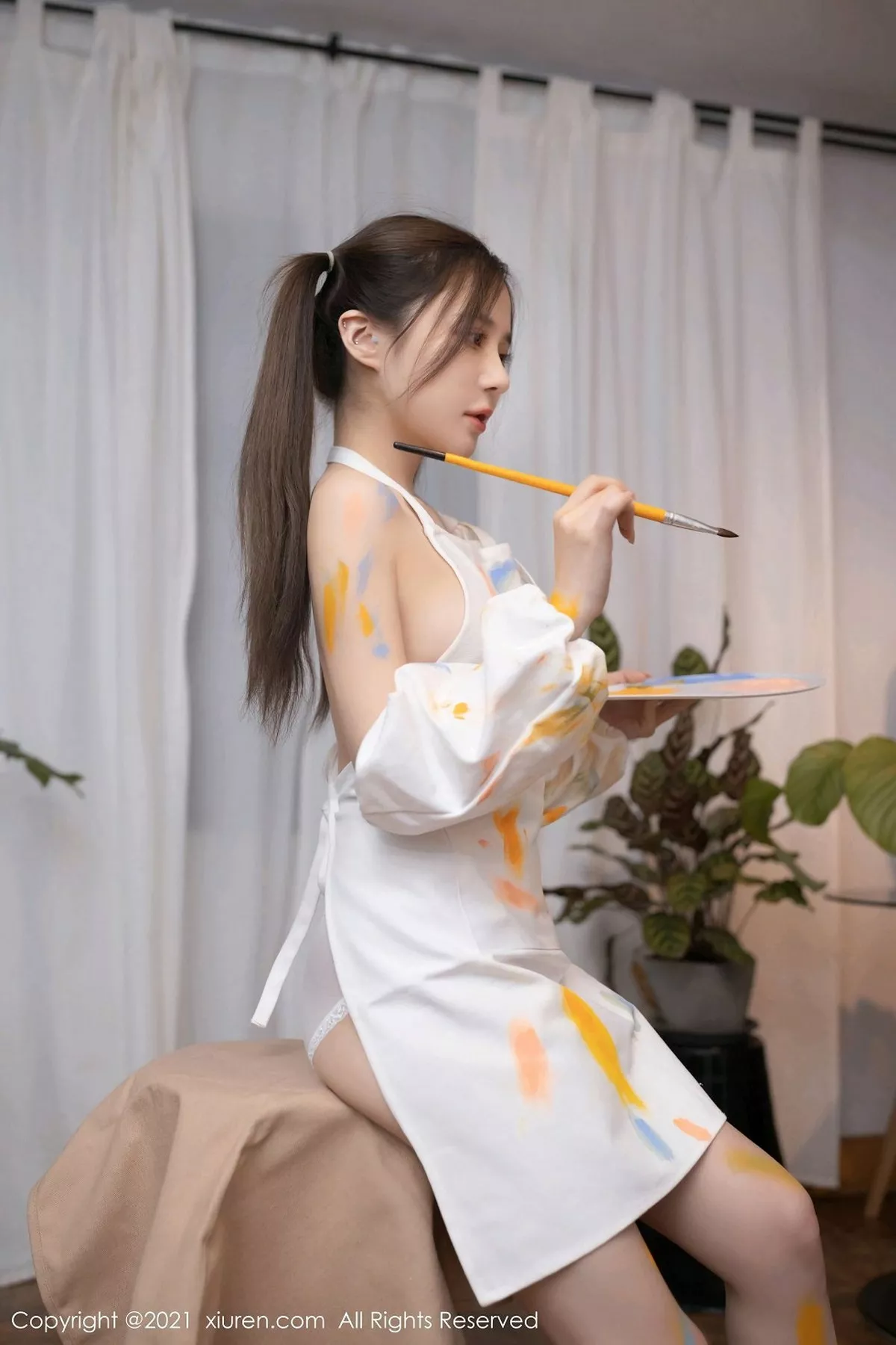 秀人集.com_[XiuRen秀人网]No.3048_嫩模鱼子酱Fish邻居小哥哥画室主题半脱露完美身材诱惑写真70P