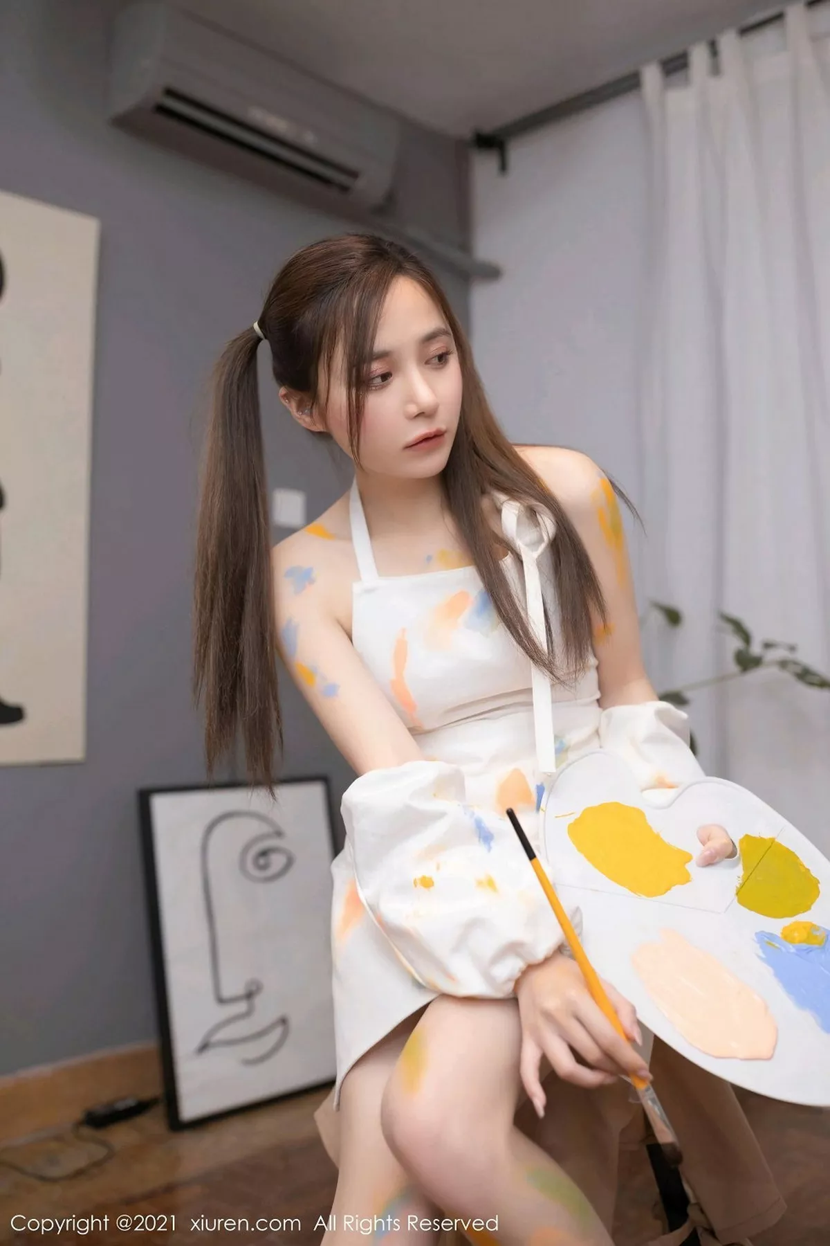 秀人集.com_[XiuRen秀人网]No.3048_嫩模鱼子酱Fish邻居小哥哥画室主题半脱露完美身材诱惑写真70P