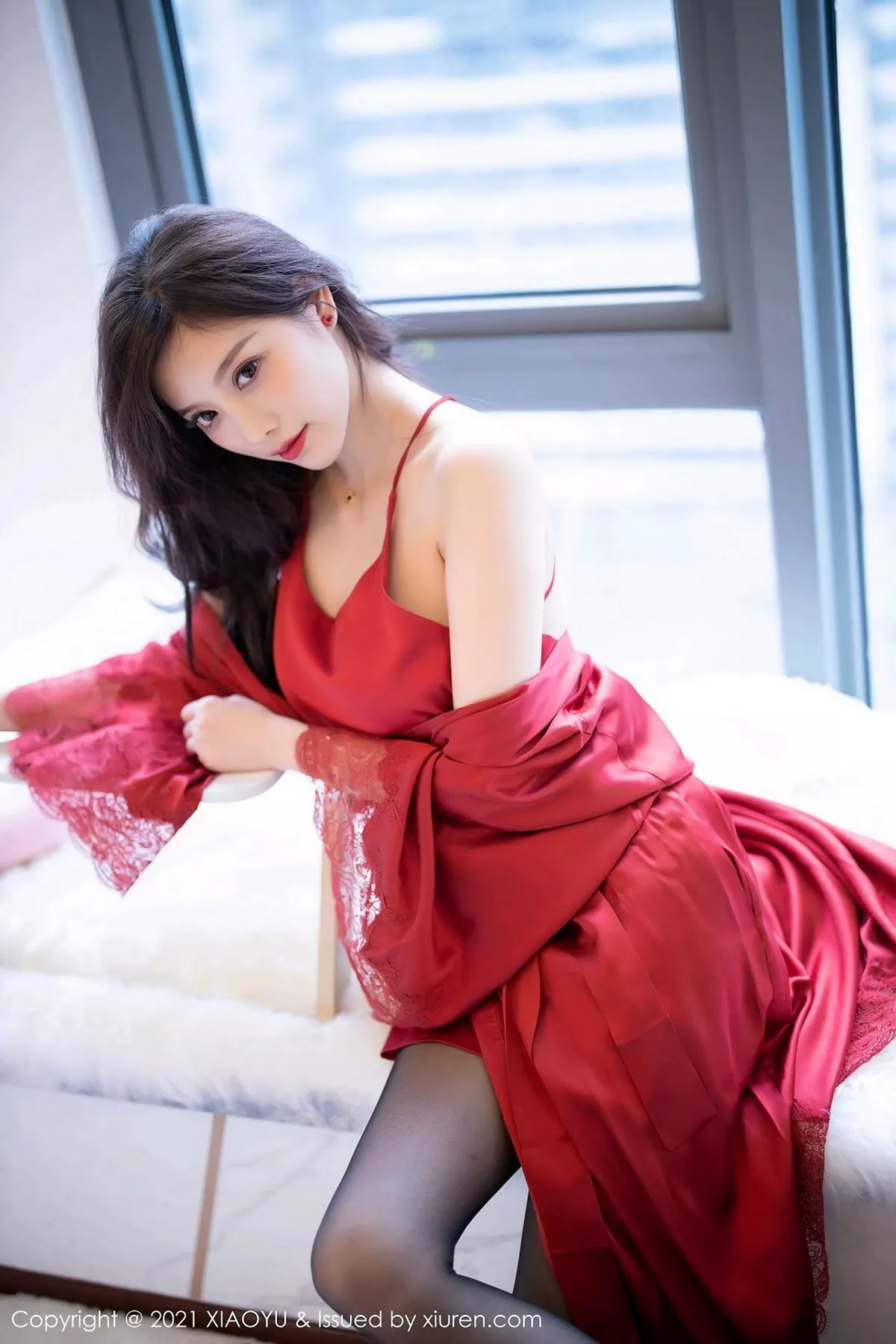 秀人集.com_[XiaoYu画语界]Vol.460_女神杨晨晨sugar红色蕾丝外衣配超薄黑丝裤袜秀翘臀诱惑写真71P