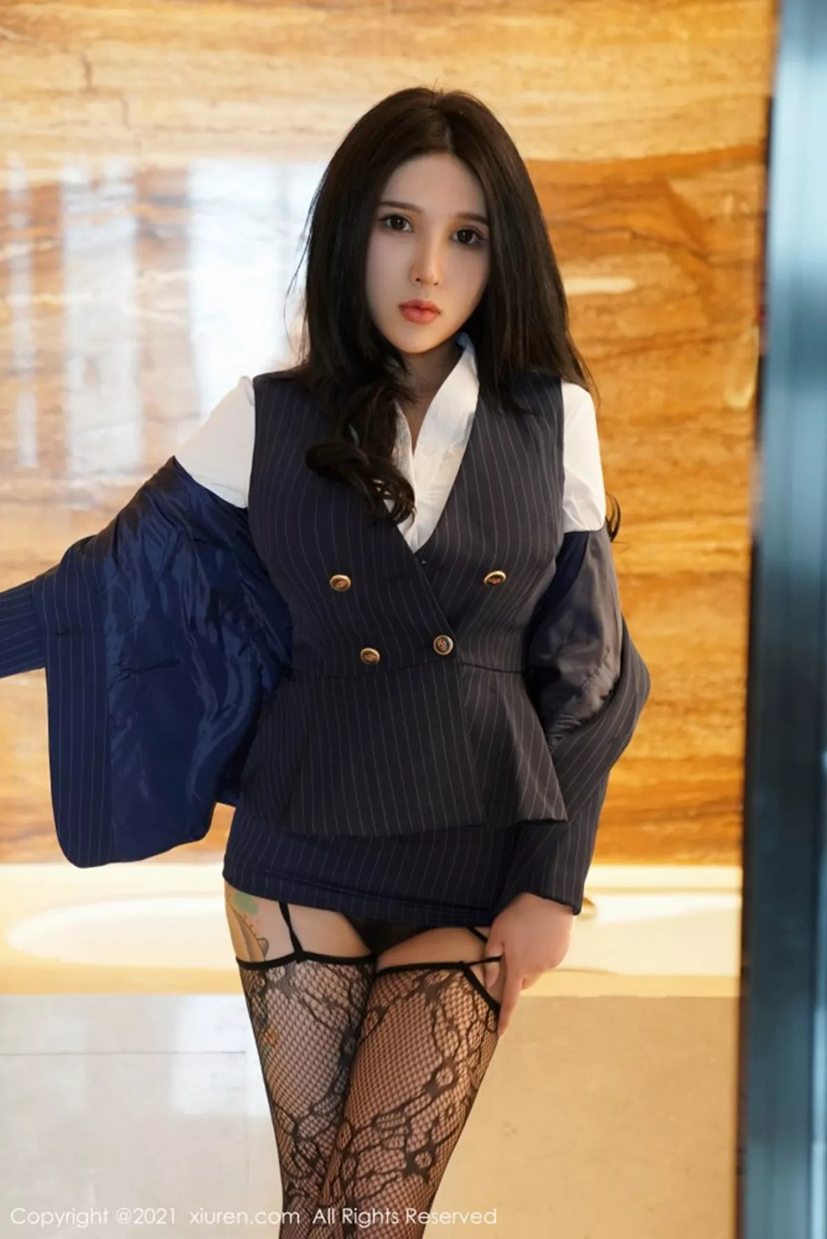 秀人集.com_[XiuRen秀人网]No.3124_嫩模姝姝不是妹妹职场制服OL主题镂空内衣配黑丝网袜魅惑写真64P