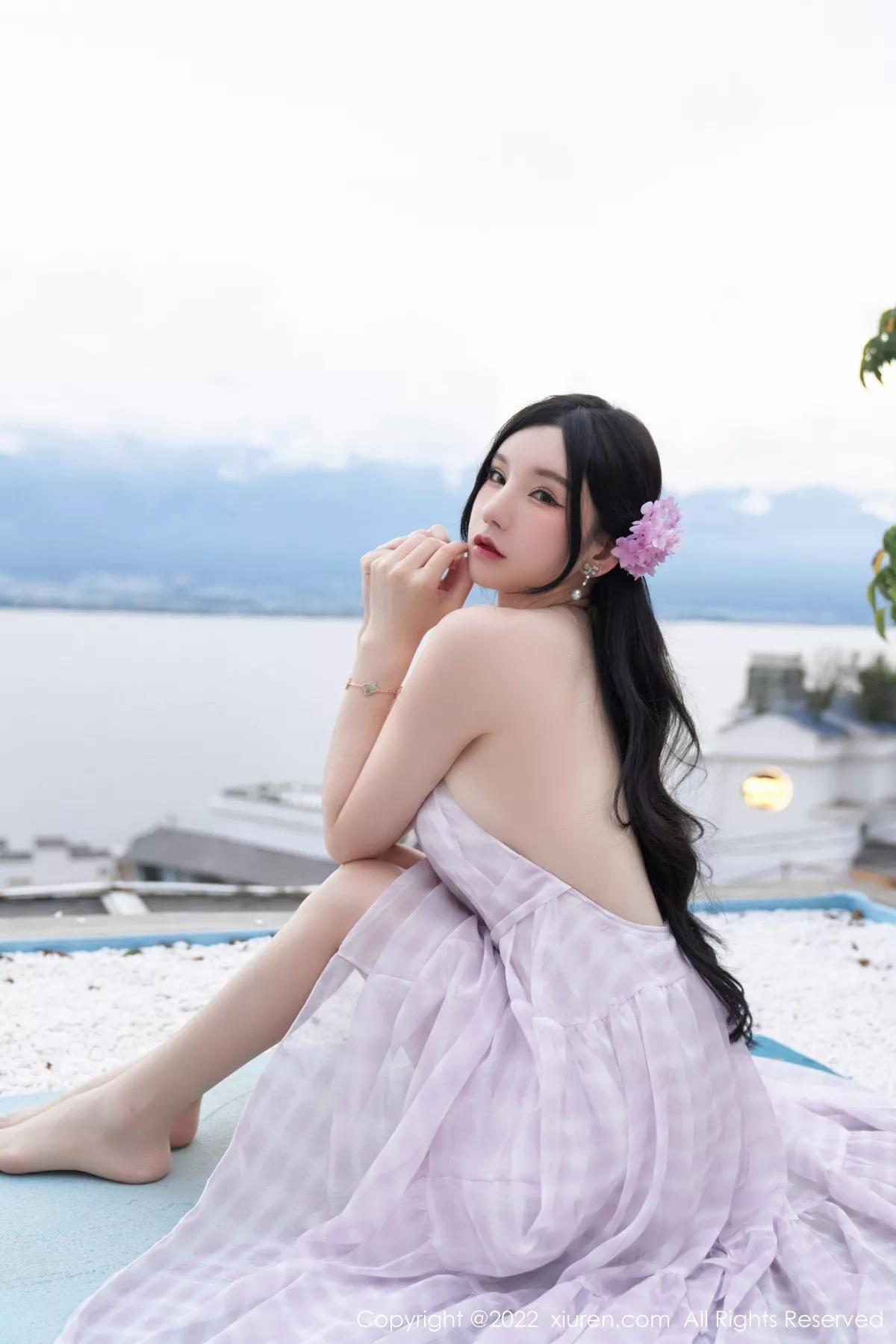 秀人集.com_[XiuRen秀人网]No.5207_女神周于希Sally心愿旅拍脱连衣长裙露性感白色网纱内衣诱惑写真79P