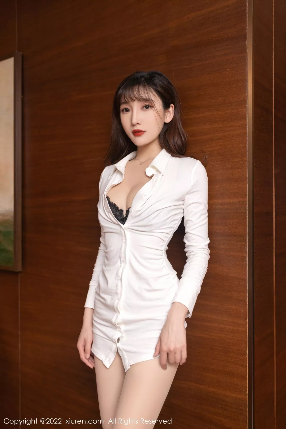 秀人集.com_[XiuRen秀人网]No.5425_模特陆萱萱脱性感白色上衣露黑色蕾丝内衣秀完美身材诱惑写真78P