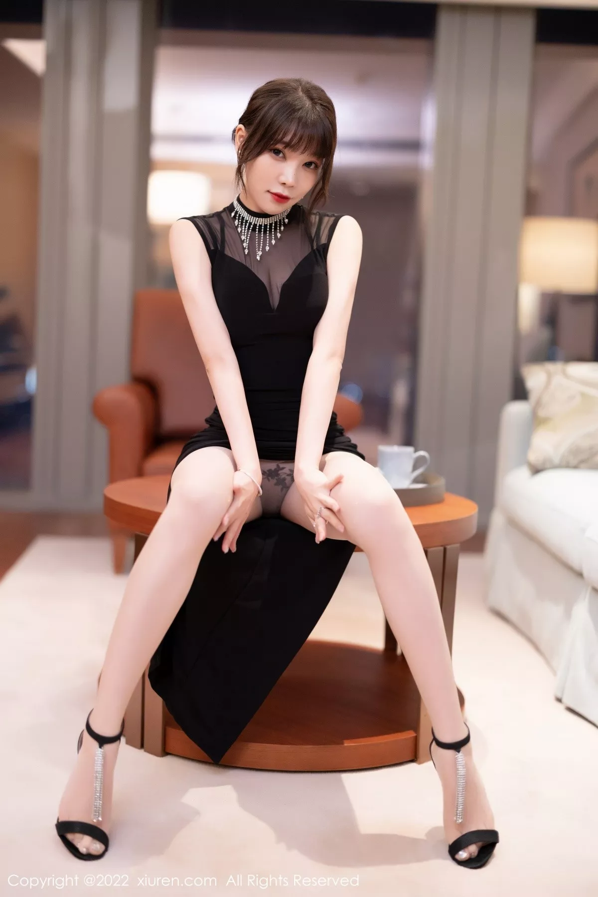 秀人集.com_[XiuRen秀人网]No.5460_女神徐莉芝Booty脱连衣长裙露黑色轻透网纱内衣撩人诱惑写真80P