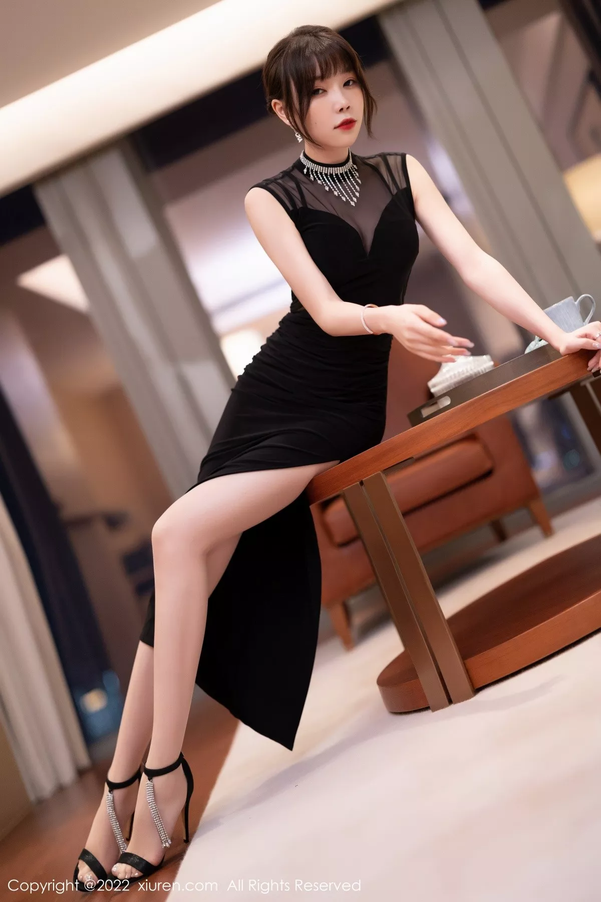 秀人集.com_[XiuRen秀人网]No.5460_女神徐莉芝Booty脱连衣长裙露黑色轻透网纱内衣撩人诱惑写真80P