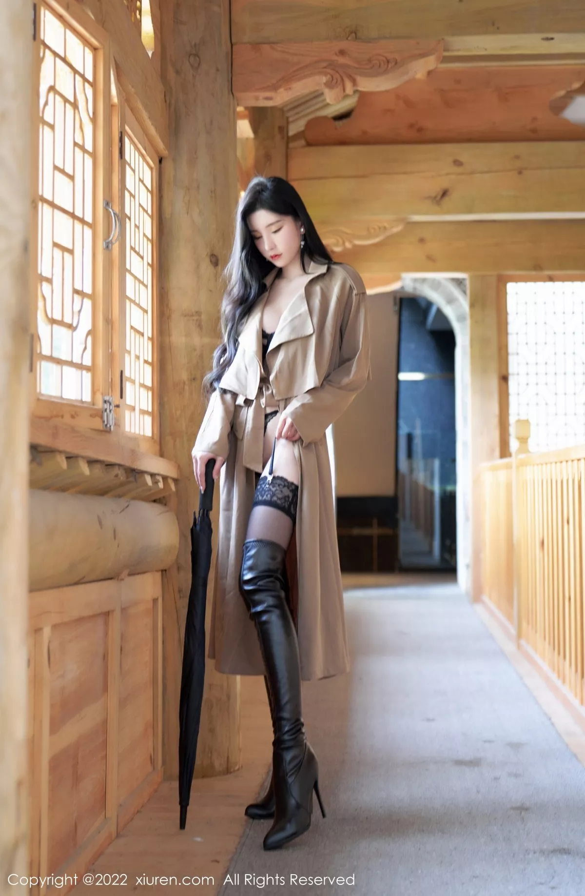 秀人集.com_[XiuRen秀人网]No.5469_女神周于希Sally脱杏色风衣露黑色蕾丝内衣配蕾丝吊袜诱惑写真75P