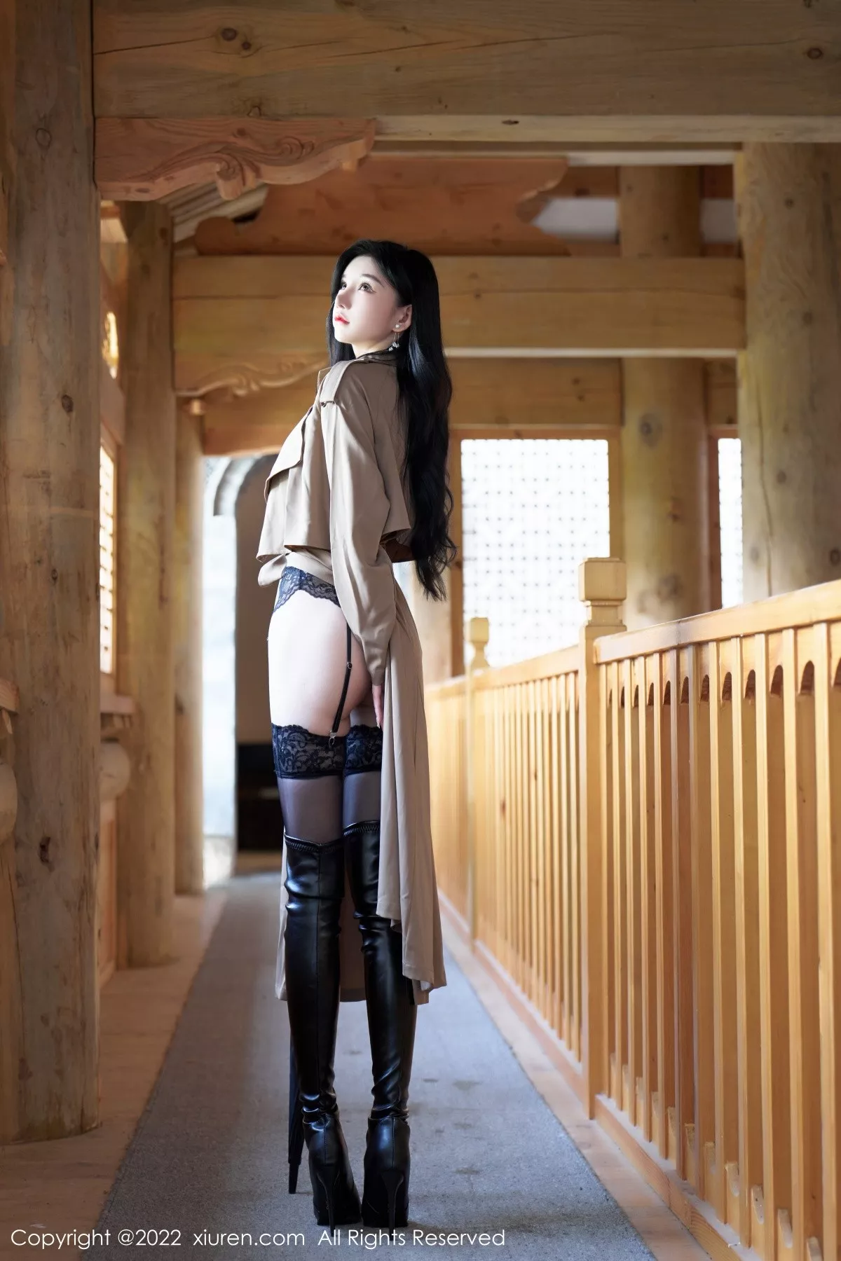 秀人集.com_[XiuRen秀人网]No.5469_女神周于希Sally脱杏色风衣露黑色蕾丝内衣配蕾丝吊袜诱惑写真75P