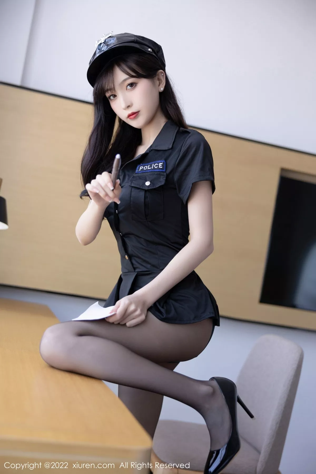 秀人集.com_[XiuRen秀人网]No.5517_模特林星阑脱黑色制服露性感暗绿色蕾丝内衣超薄黑丝诱惑写真88P