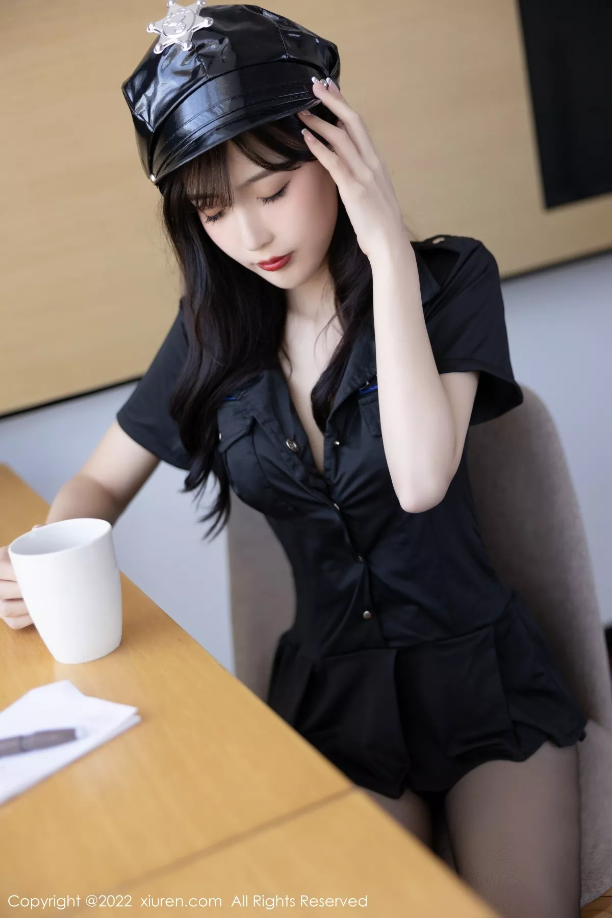 秀人集.com_[XiuRen秀人网]No.5517_模特林星阑脱黑色制服露性感暗绿色蕾丝内衣超薄黑丝诱惑写真88P