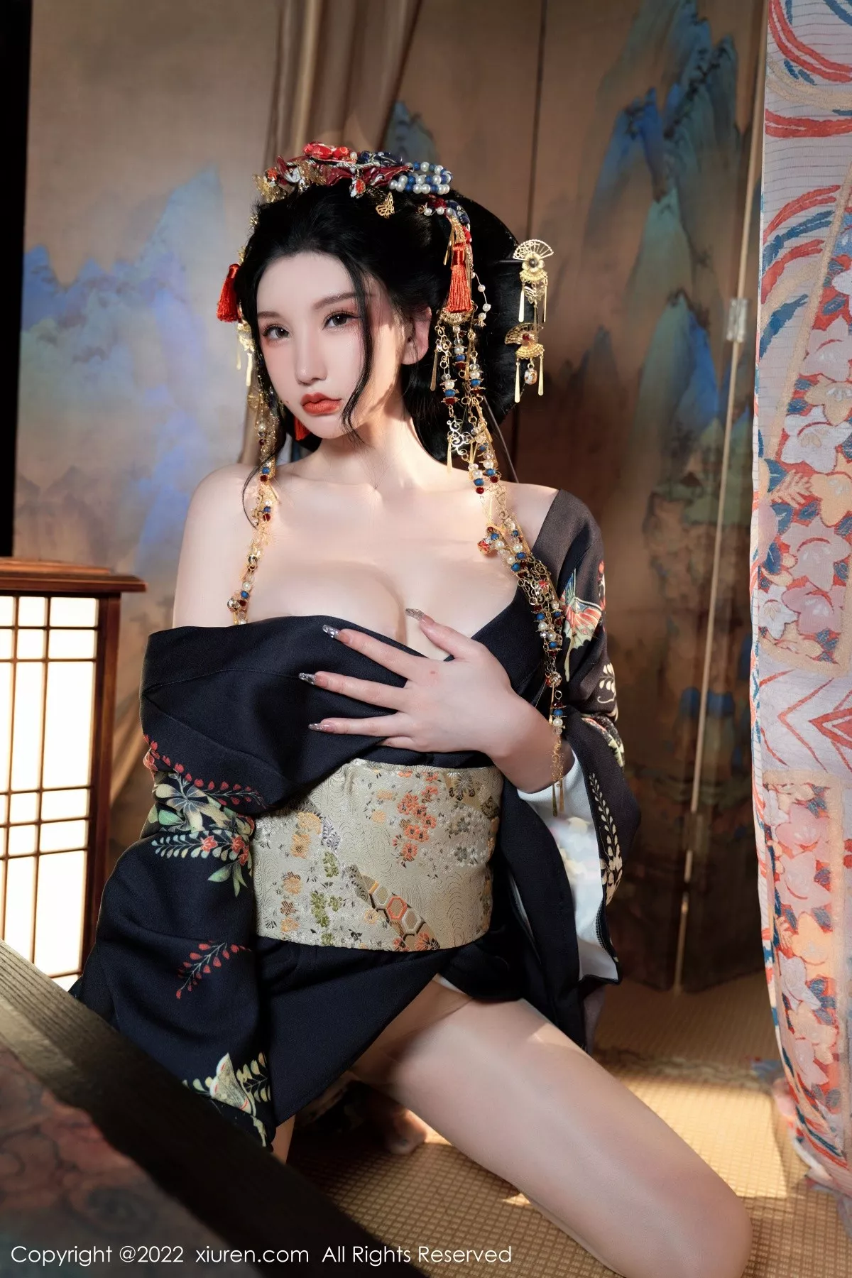 秀人集.com_[XiuRen秀人网]No.5537_女神周于希Sally宽衣解带主题日系风脱和服露翘臀美腿诱惑写真80P