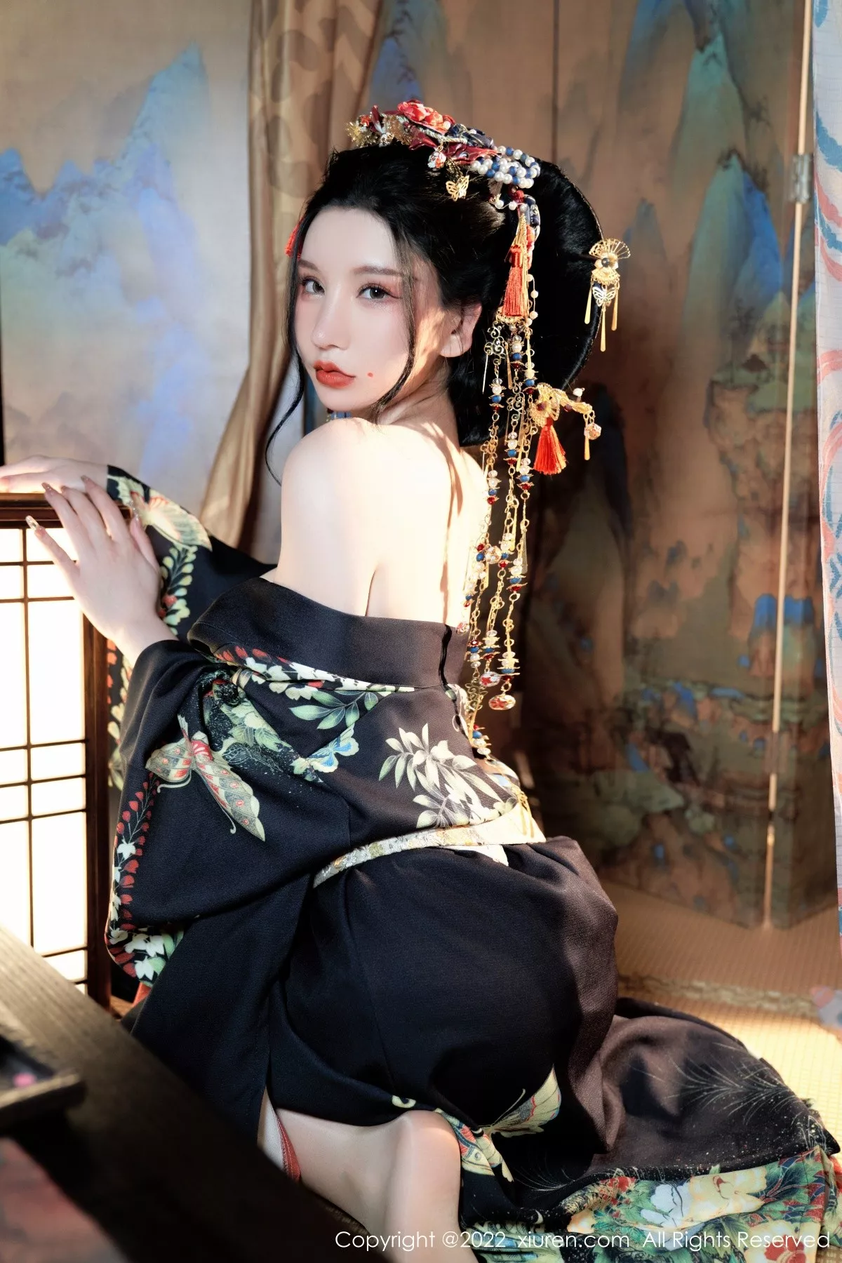 秀人集.com_[XiuRen秀人网]No.5537_女神周于希Sally宽衣解带主题日系风脱和服露翘臀美腿诱惑写真80P