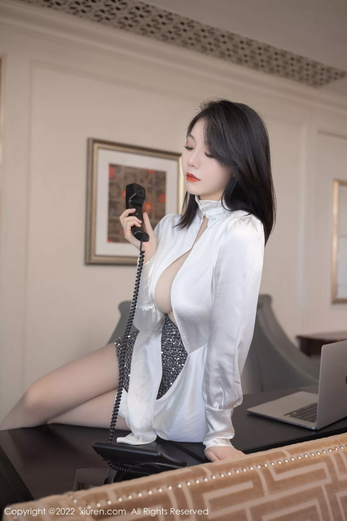 秀人集.com_[XiuRen秀人网]No.5480_模特安然anran白领装扮性感白色长T配短裙秀完美身材诱惑写真81P