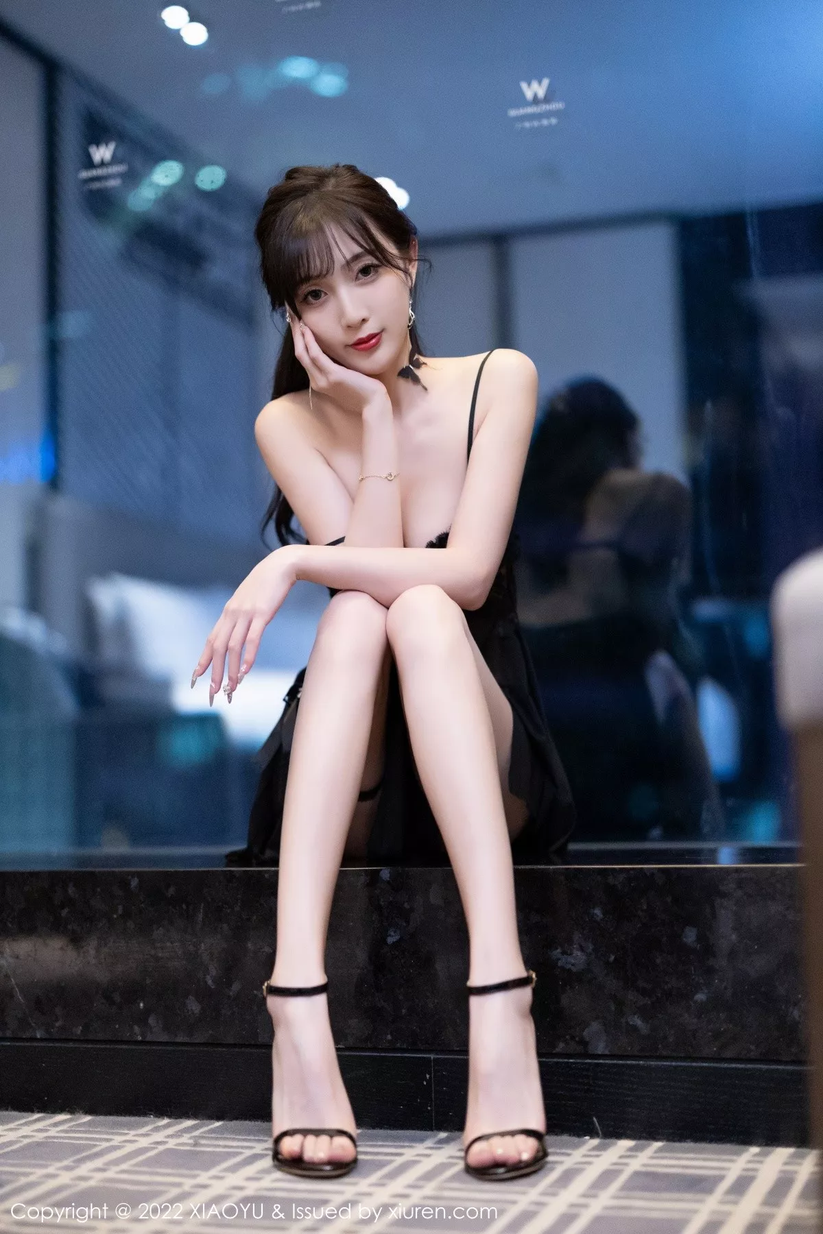 秀人集.com_[XiaoYu画语界]Vol.850_模特林星阑私房黑色网纱情趣吊带裙秀曼妙身姿迷人诱惑写真90P