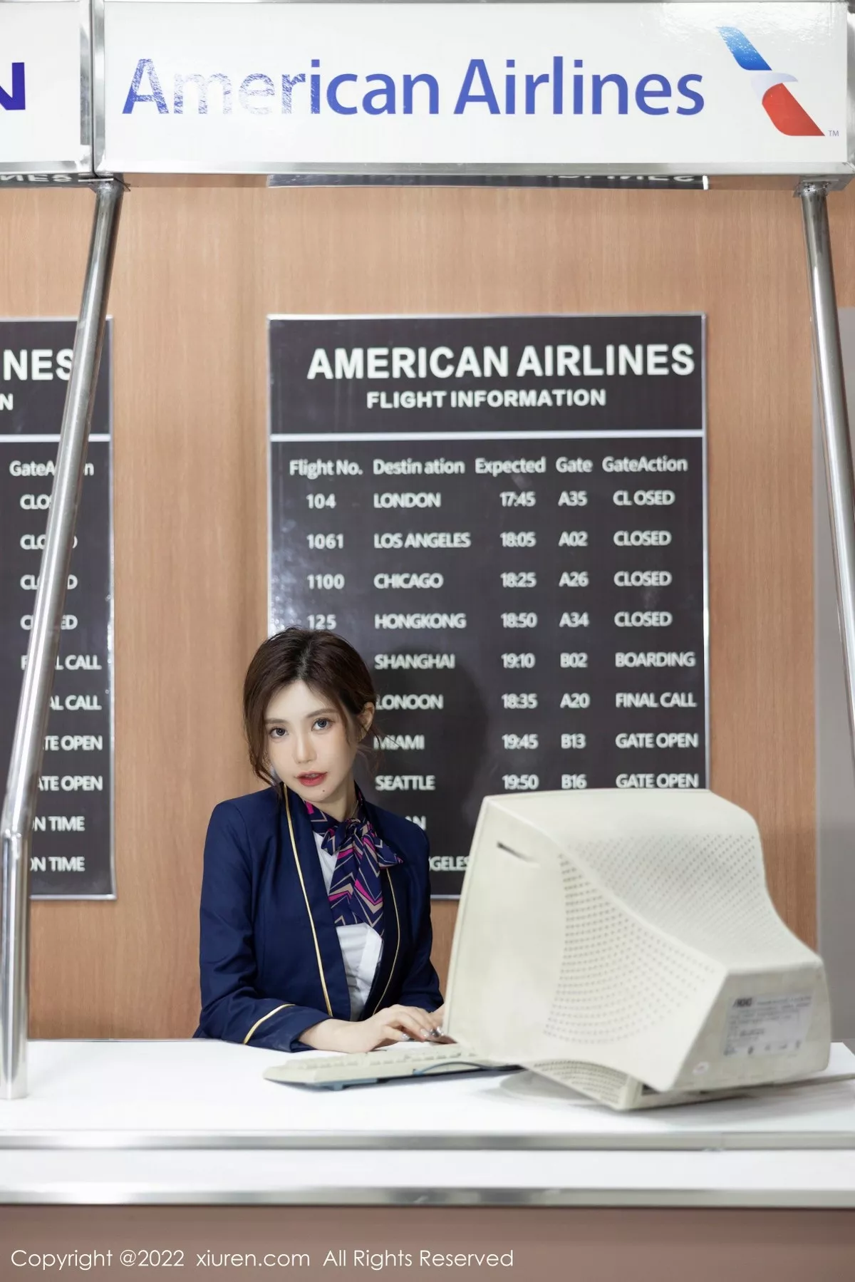 秀人集.com_[XiuRen秀人网]No.5499_女神绮里嘉ula性感空姐制服半脱露蓝色内衣配开档灰丝诱惑写真60P