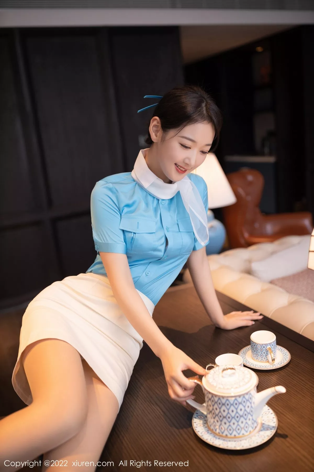 秀人集.com_[XiuRen秀人网]No.5510_模特唐安琪空姐角色扮演性感白色蕾丝内衣配原色丝袜诱惑写真100P