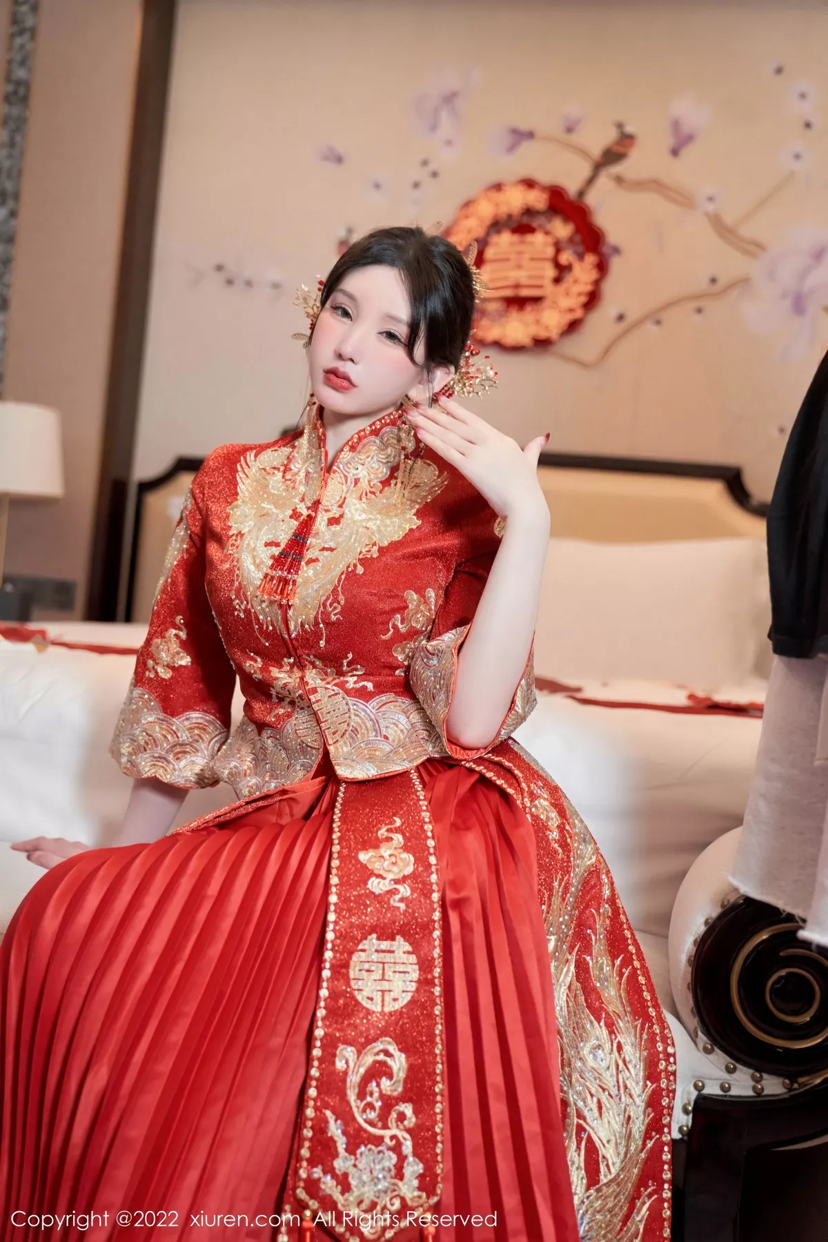 秀人集.com_[XiuRen秀人网]No.5675_女神周于希Sally私房脱新娘装露红色蕾丝内衣超薄肉丝诱惑写真80P