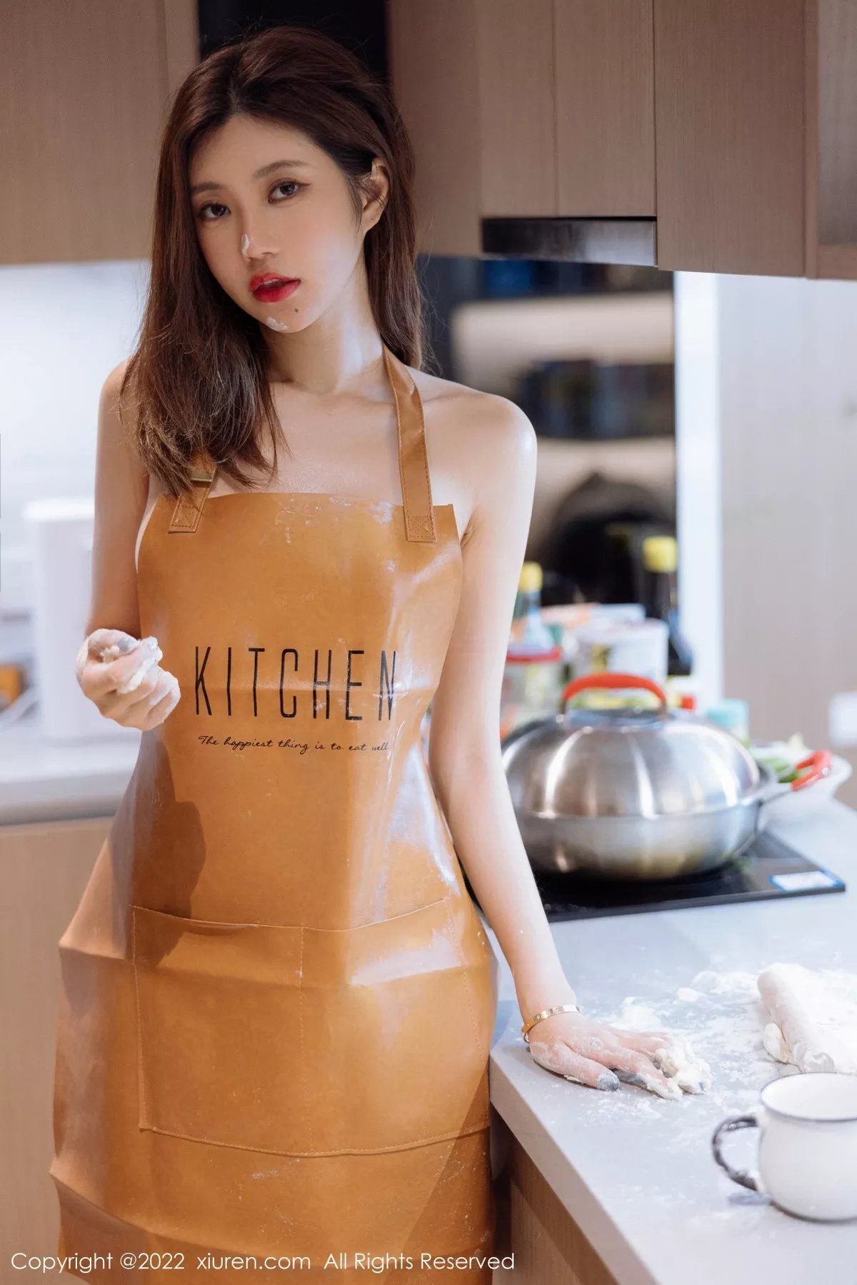 秀人集.com_[XiuRen秀人网]No.5634_女神绮里嘉ula淡粉色连衣短裙+性感真空厨娘围裙撩人诱惑写真63P