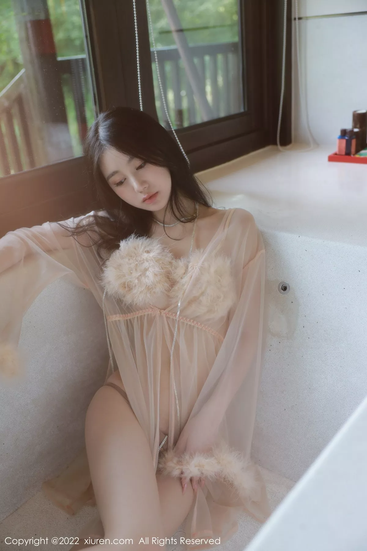 秀人集.com_[XiuRen秀人网]No.5796_模特谢晚晚浅色薄纱轻透情趣服配超薄肉丝秀惹火身材诱惑写真58P