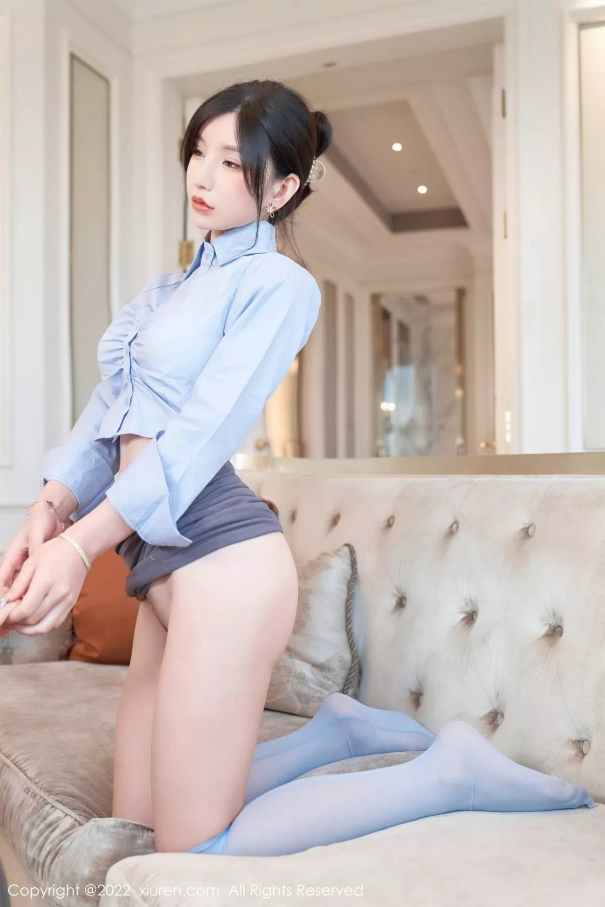 秀人集.com_[XiuRen秀人网]No.5812_女神周于希Sally性感衬衫配灰短裙露蕾丝内衣配超薄肉丝诱惑写真90P