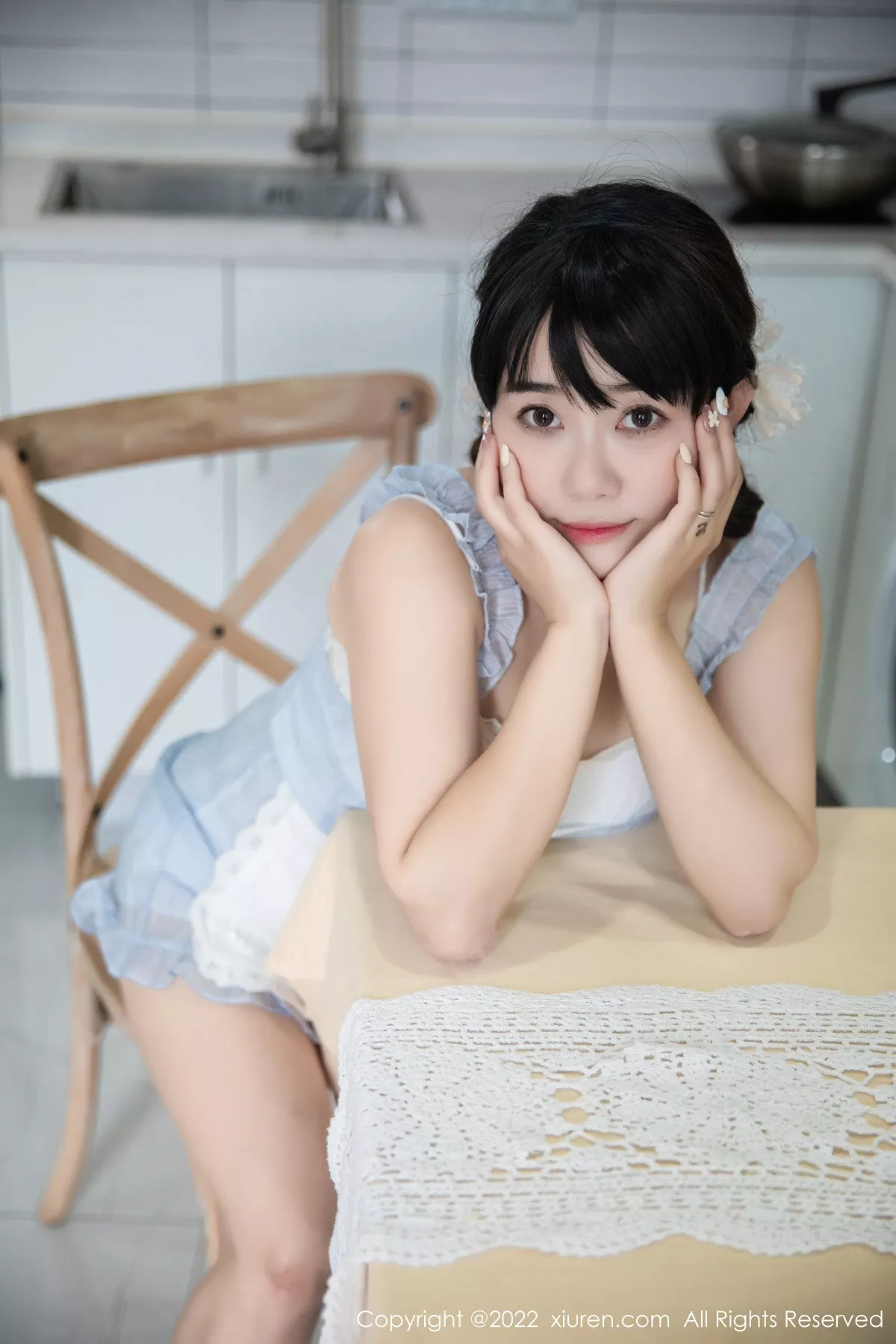 秀人集.com_[XiuRen秀人网]No.5834_模特严利娅Yuliya私房性感浅蓝色女仆服饰秀翘臀美腿诱惑写真53P