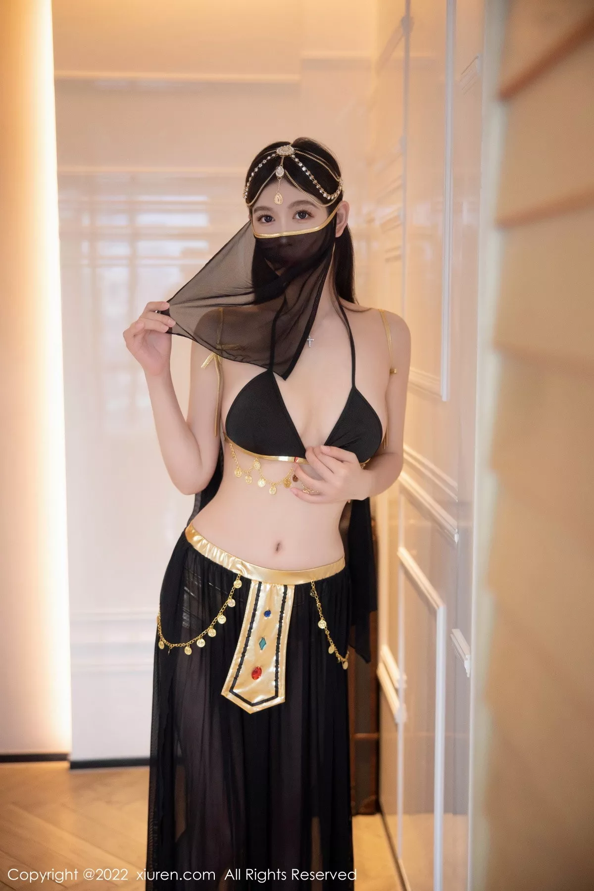 秀人集.com_[XiuRen秀人网]No.5849_模特李雅柔西域风情主题黑色薄纱遮面露性感内衣迷人诱惑写真65P