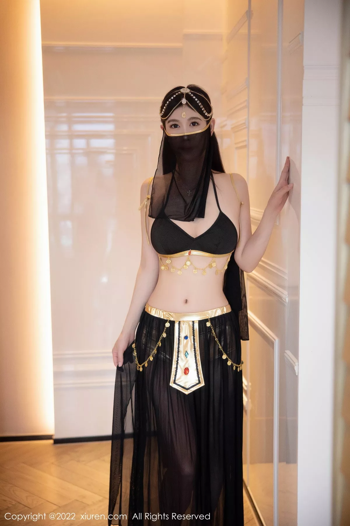 秀人集.com_[XiuRen秀人网]No.5849_模特李雅柔西域风情主题黑色薄纱遮面露性感内衣迷人诱惑写真65P