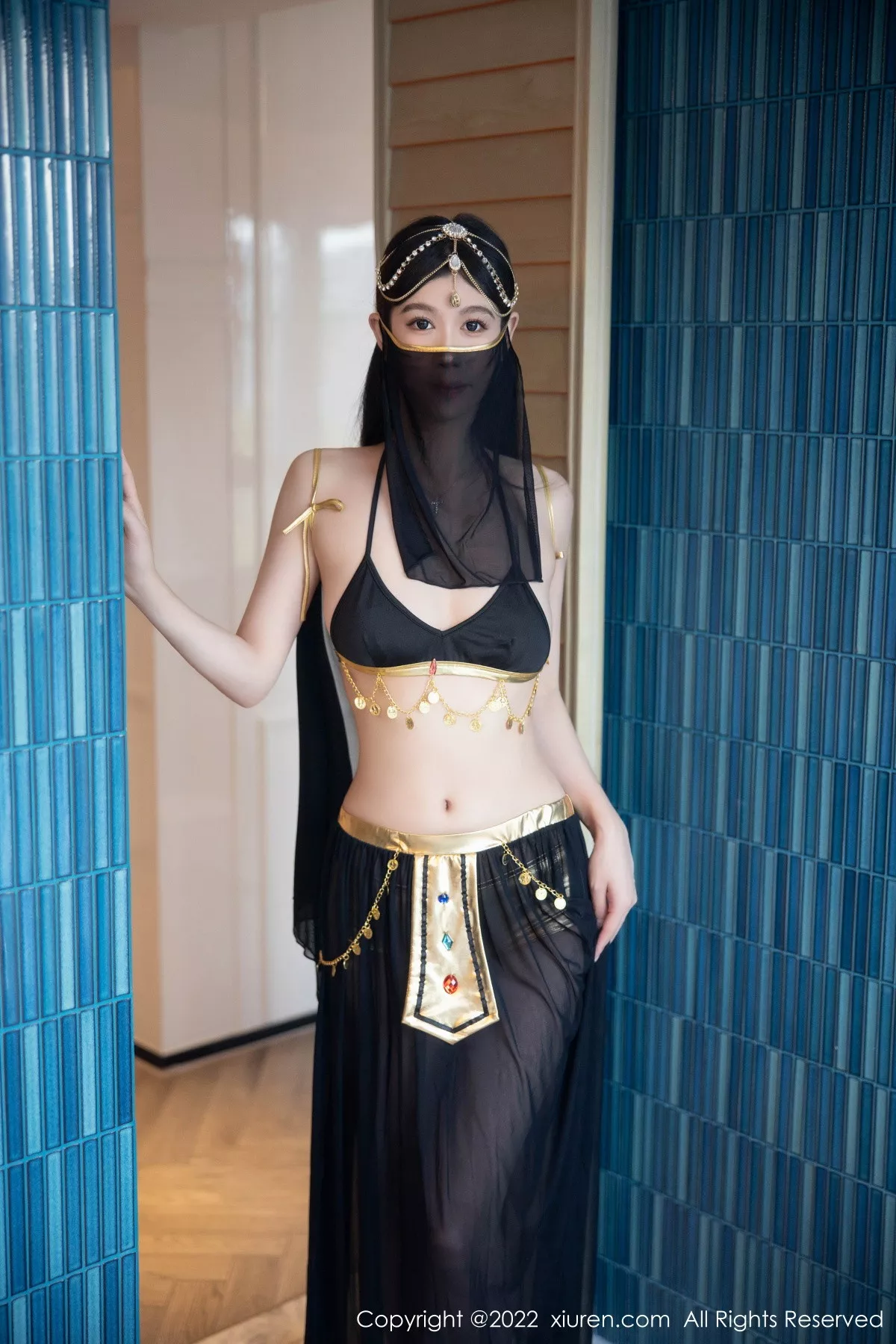 秀人集.com_[XiuRen秀人网]No.5849_模特李雅柔西域风情主题黑色薄纱遮面露性感内衣迷人诱惑写真65P