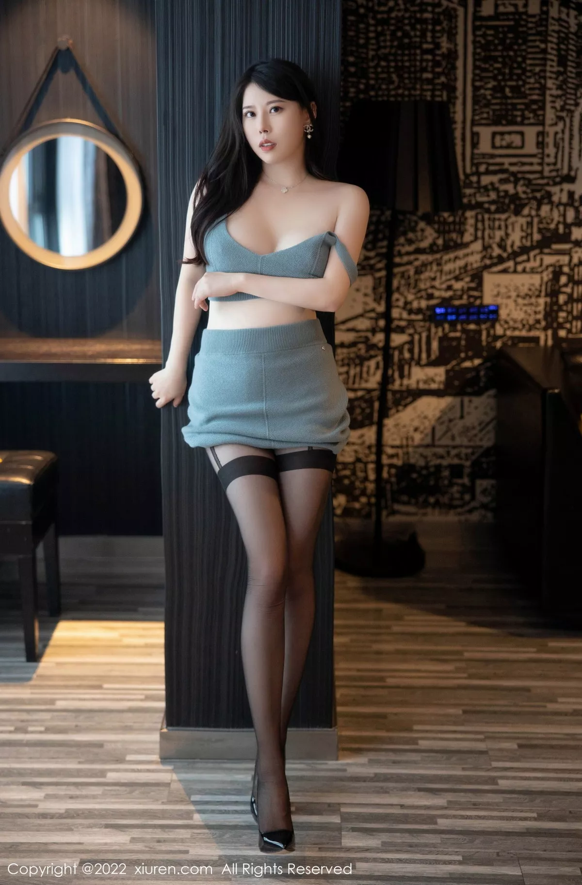 秀人集.com_[XiuRen秀人网]No.5892_模特白茹雪性感浅绿色针织套装配超薄黑丝秀丰腴身材诱惑写真81P