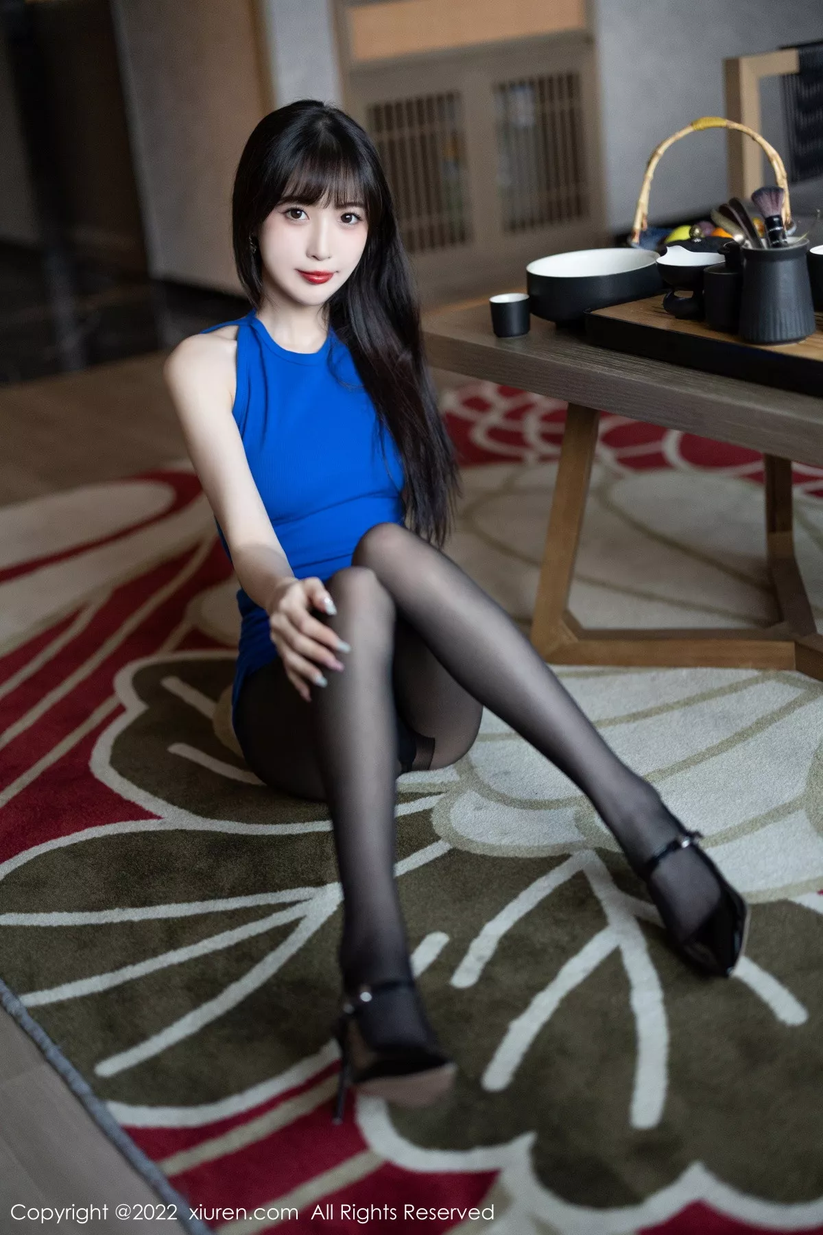 秀人集.com_[XiuRen秀人网]No.5971_模特林星阑性感蓝色背带连衣短裙配超薄无内黑丝极致魅惑写真87P