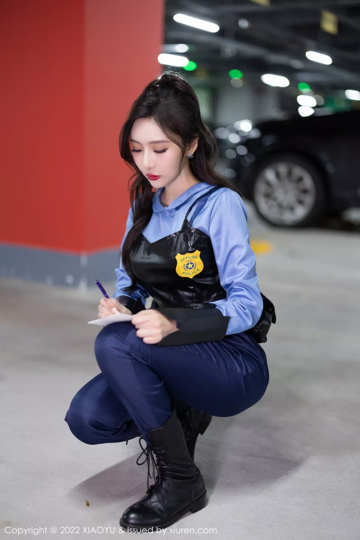 秀人集.com_[XiaoYu画语界]Vol.929_女神王馨瑶yanni脱蓝色女警官制服露黑色蕾丝内衣完美诱惑写真80P