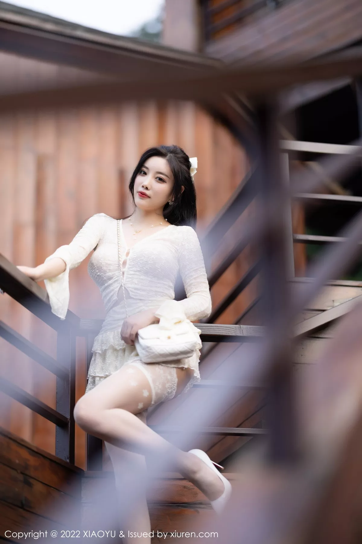 秀人集.com_[XiaoYu画语界]Vol.912_女神杨晨晨Yome性感白色薄纱服饰配蕾丝袜秀翘臀美腿诱惑写真90P