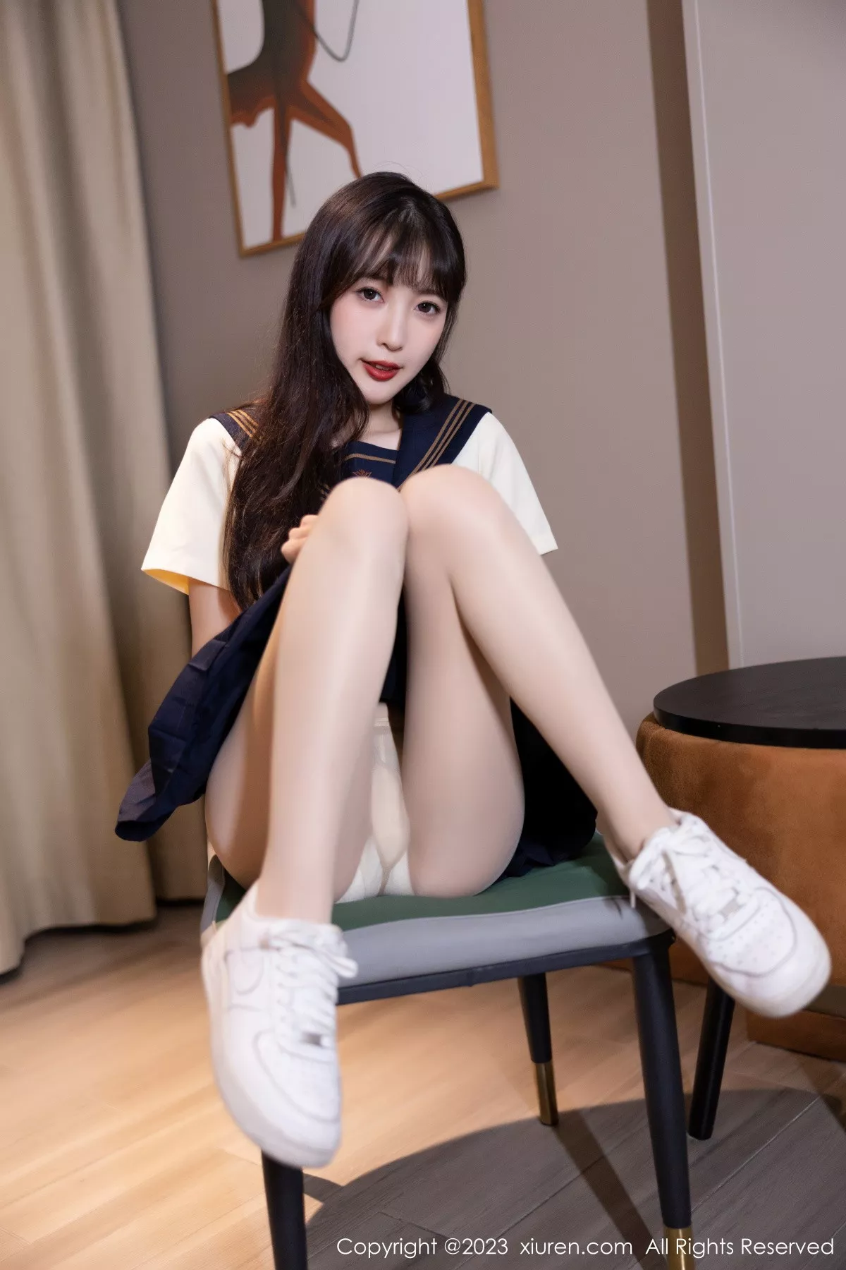 秀人集.com_[XiuRen秀人网]No.6126_模特林星阑海南岛旅拍脱学妹制服露白色内衣原色丝袜诱惑写真81P